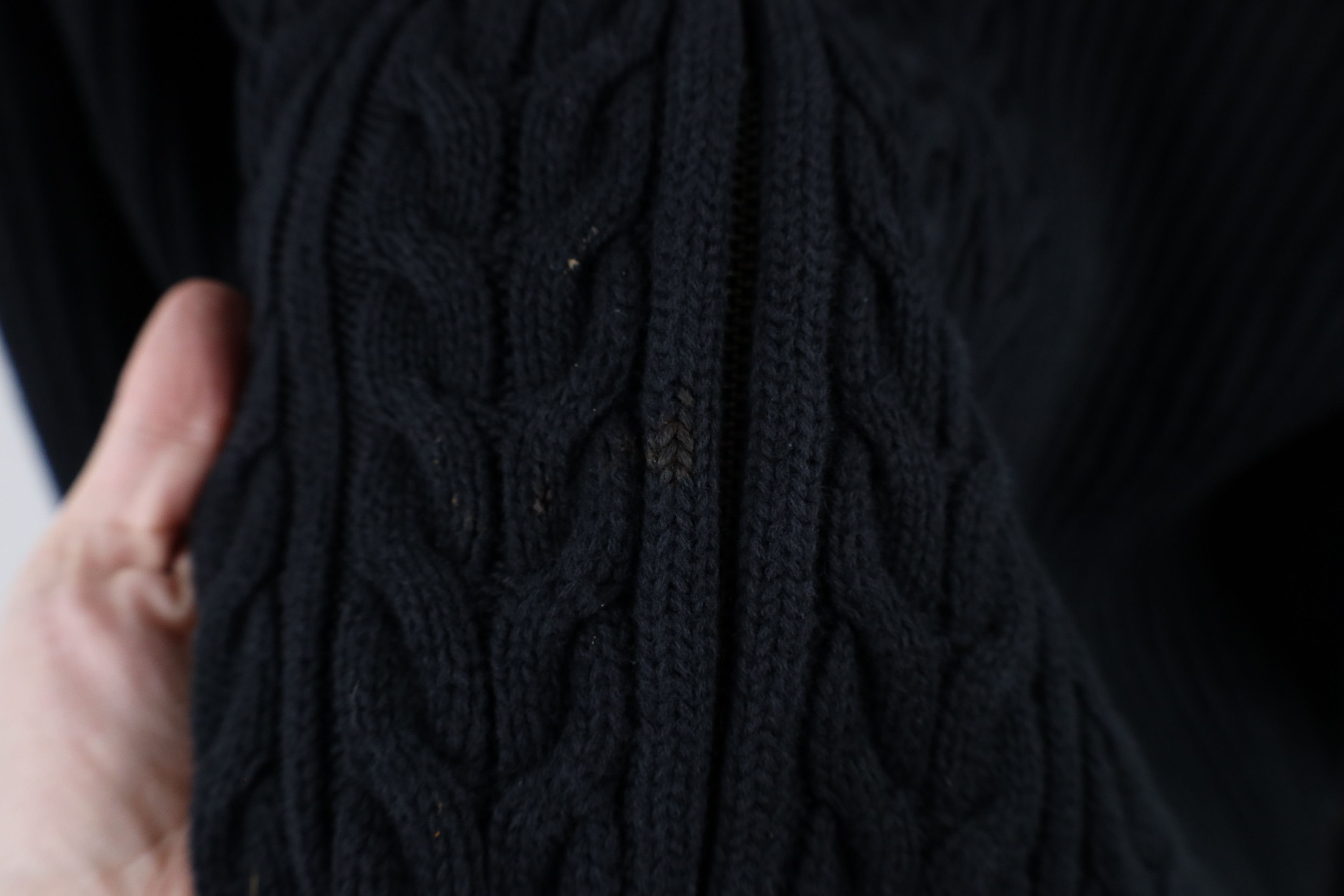 Lands' End × Vintage Vintage 90s Lands End Ribbed Cable Knit Zip Sweater Japan Size XXL / US 16-18 / IT 52-54 - 4 Thumbnail