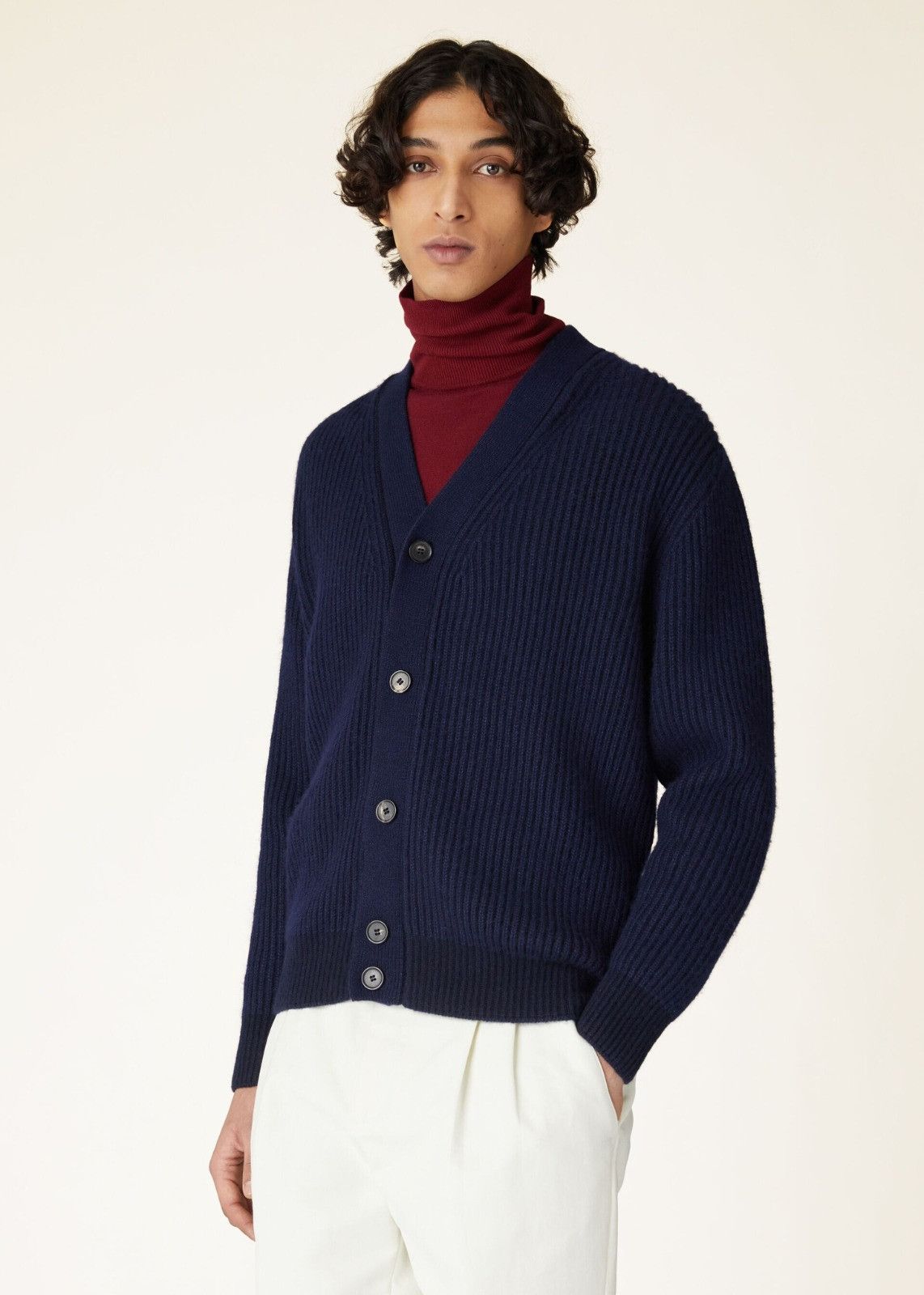 Loro Piana o1srvl11e1224 Silk And Cashmere Cardigan in Navy Blue Size US L / EU 52-54 / 3 - 2 Thumbnail