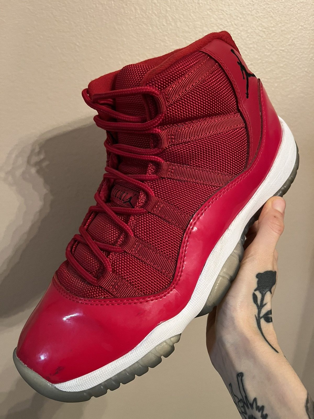 image of Jordan Nike Air Jordan 11 Retro Gs ‘Win Like ‘96’ Shoes in Red, Men's (Size 7)