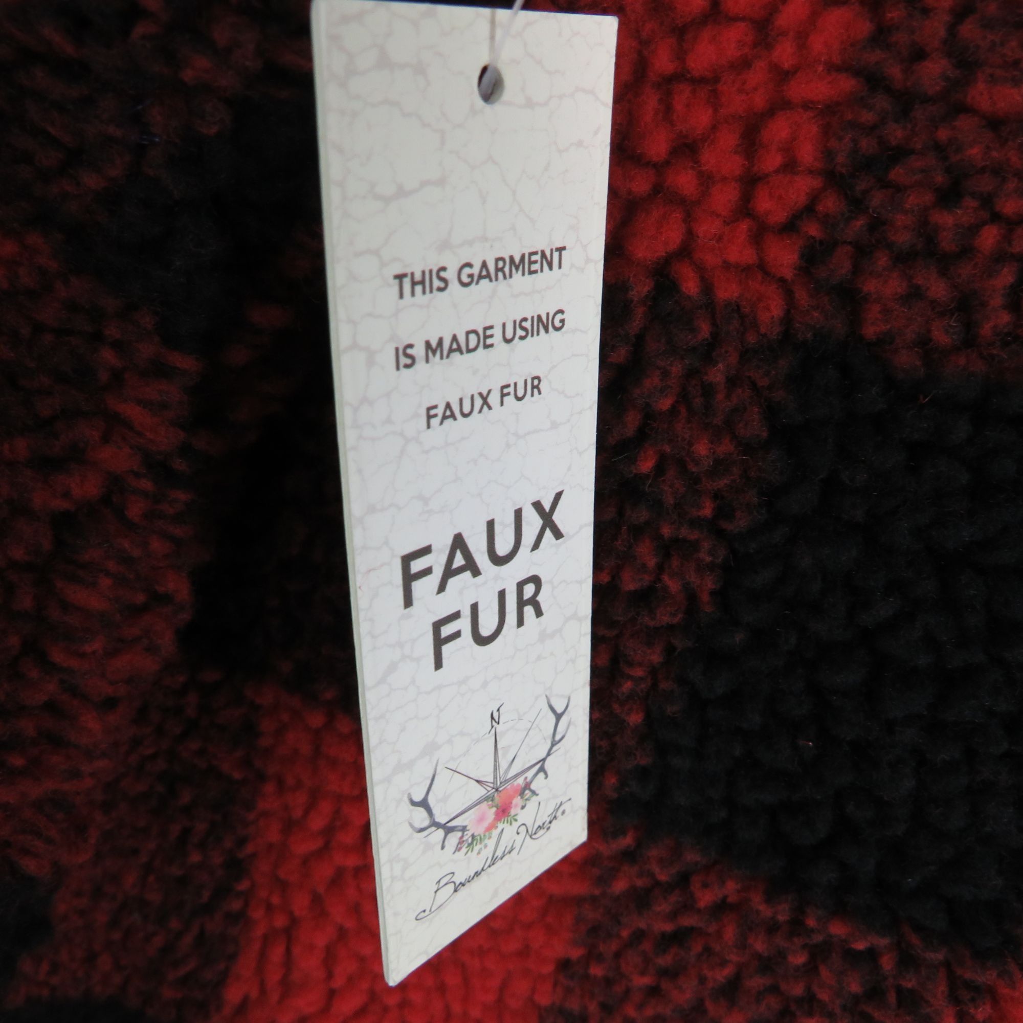 Other Boundless North Buffalo Plaid Red & Black Faux Fur 1/4 Zip P Size XS / US 0-2 / IT 36-38 - 7 Thumbnail