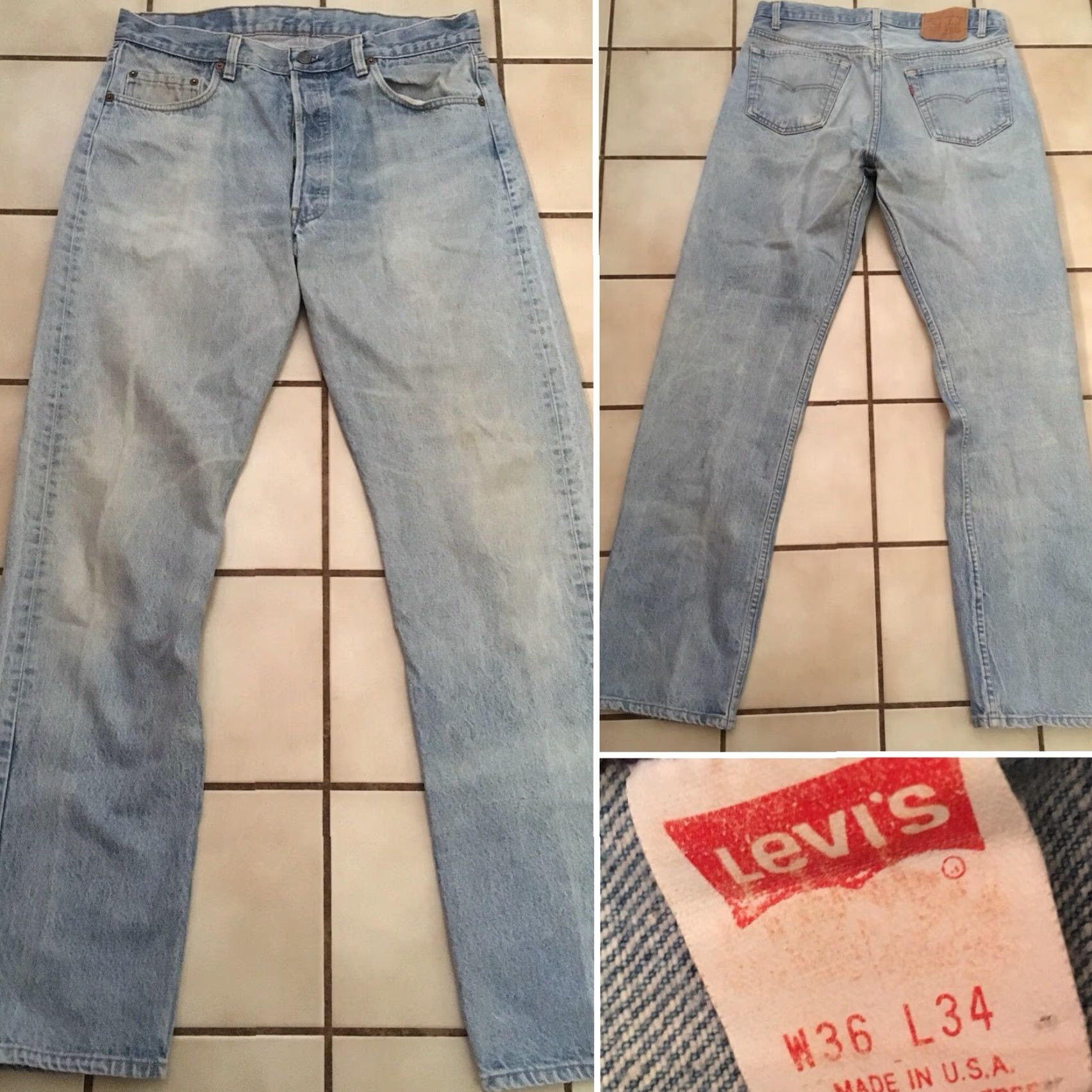 Vintage VINTAGE Levi’s 501 Jeans Button Fly 34x34 Levi’s USA Blue Denim Sizes 36 34 Size US 34 / EU 50 - 6 Thumbnail