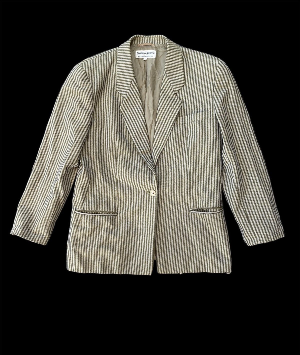Giorgio Armani 80’s Giorgio Armani vintage striped cocktail blazer rare Size 44R - 2 Thumbnail