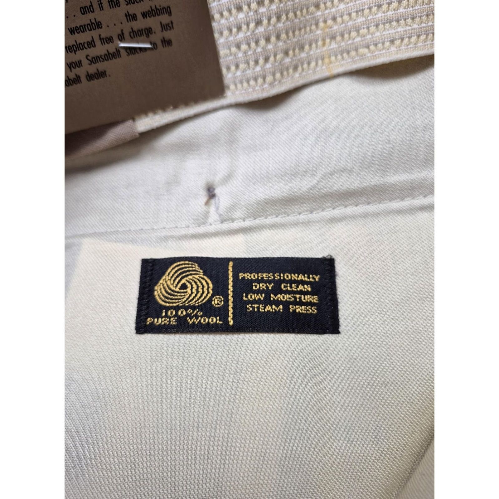 Vintage VINTAGE Sansabelt Dress Pants Mens 32x36 Beige Wool Pleated Unhemmed Pants Size US 32 / EU 48 - 4 Thumbnail