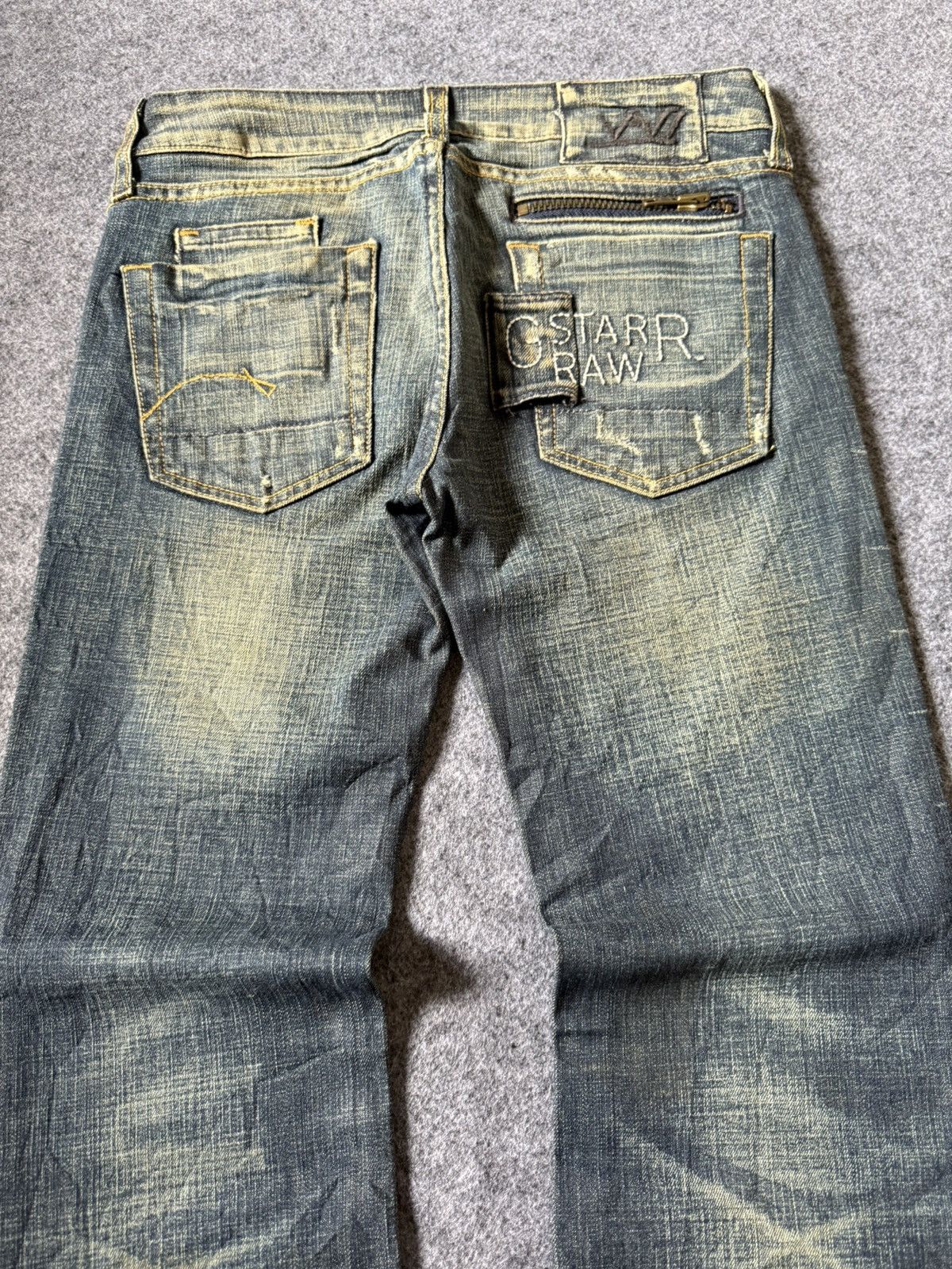 G-Star G Star Raw Para Espana Mud Wash Flare Low Rise Jeans Size US 27 - 4 Thumbnail