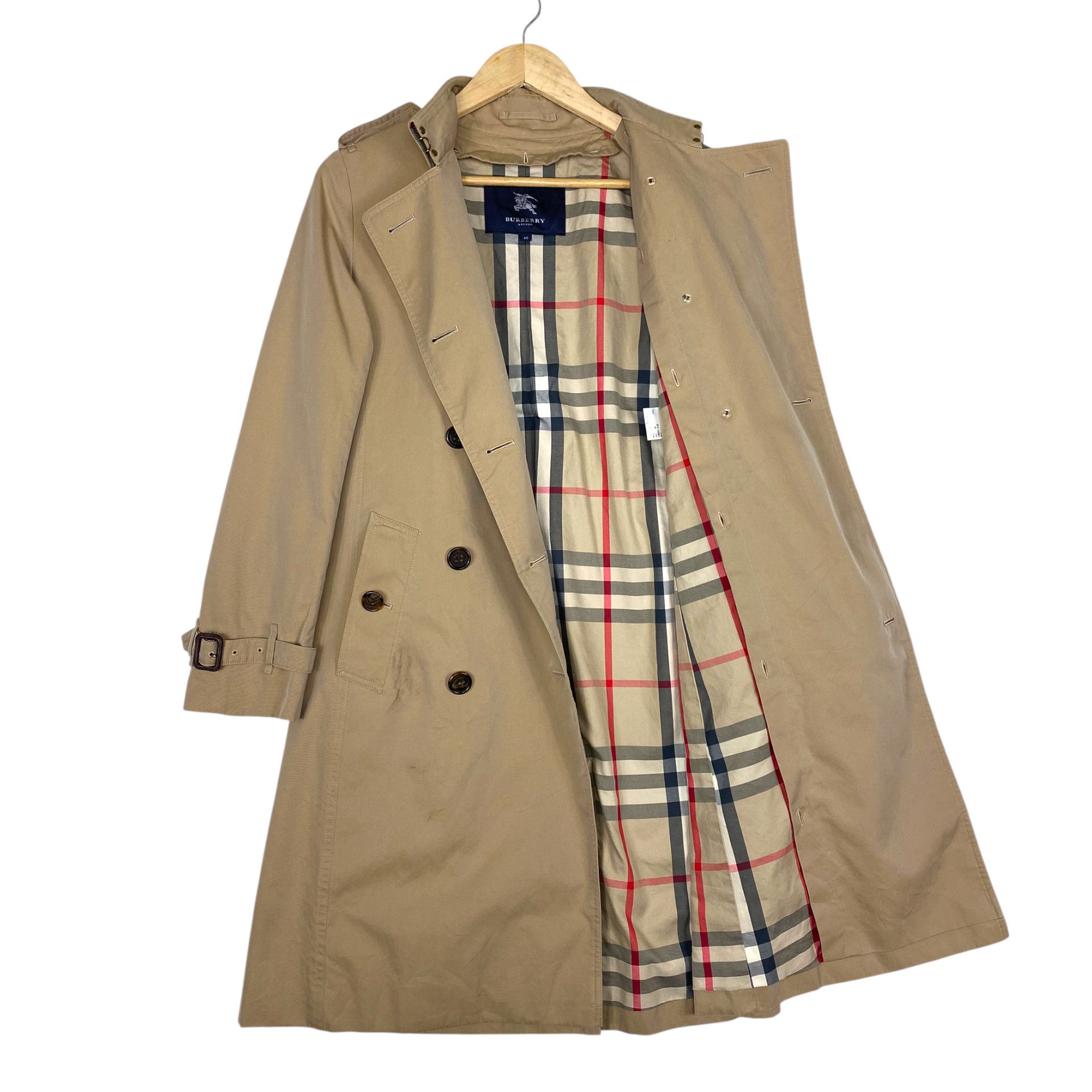 Burberry 💥 BURBERRY DOUBLE BRESTED BIEGE BELTED COAT Size US S / EU 44-46 / 1 - 14 Thumbnail