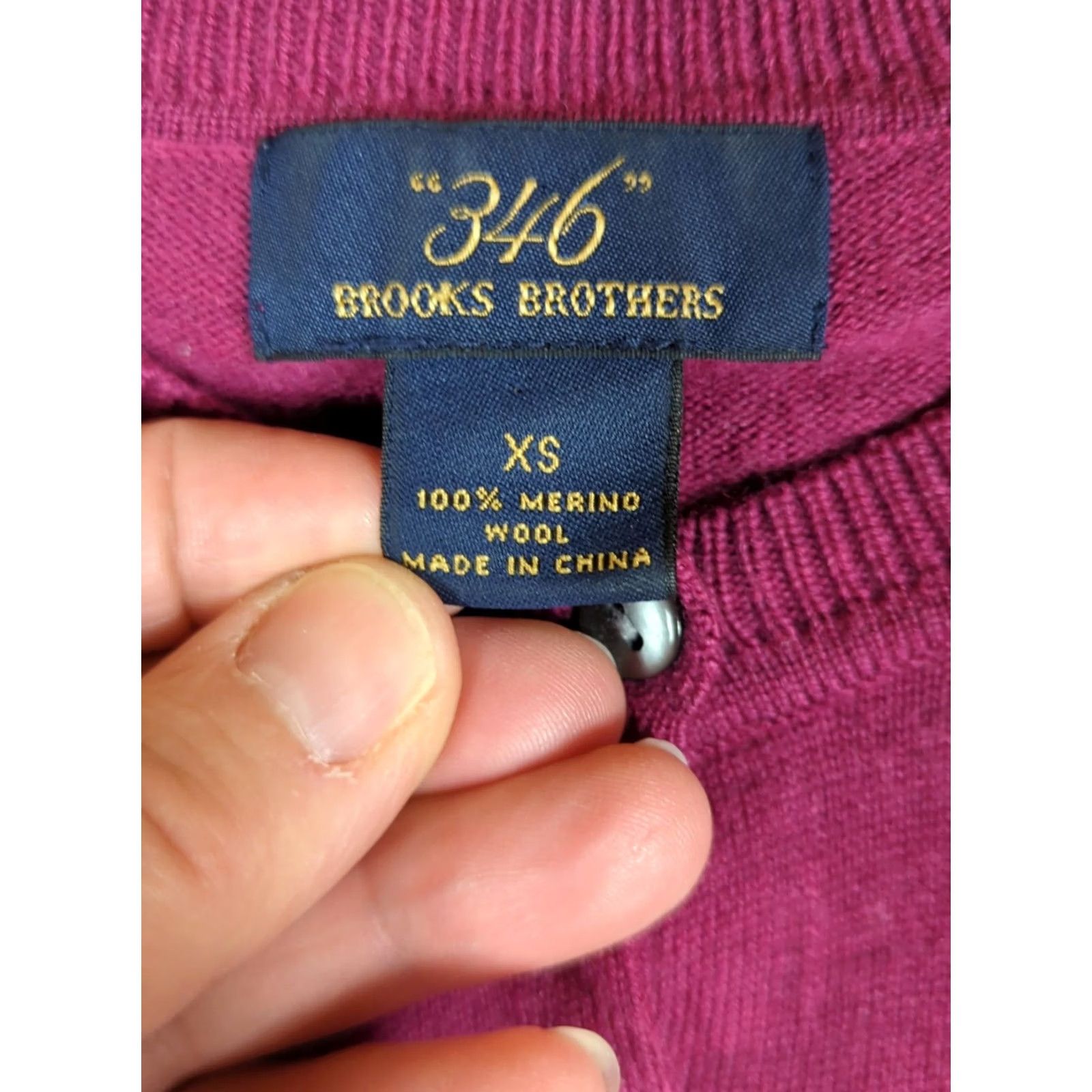 Brooks Brothers Brooks Brothers Merino Wool Cardigan Sweater XS Plum Button Front Classic Women's Size XS / US 0-2 / IT 36-38 - 3 Thumbnail