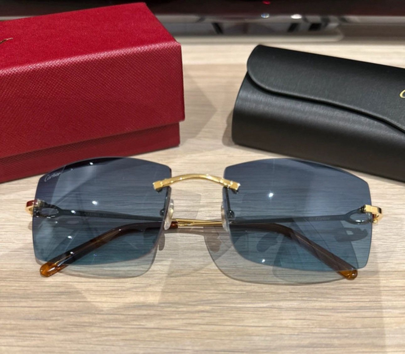 image of Cartier Bolon Blue Lens in Gold, Men's
