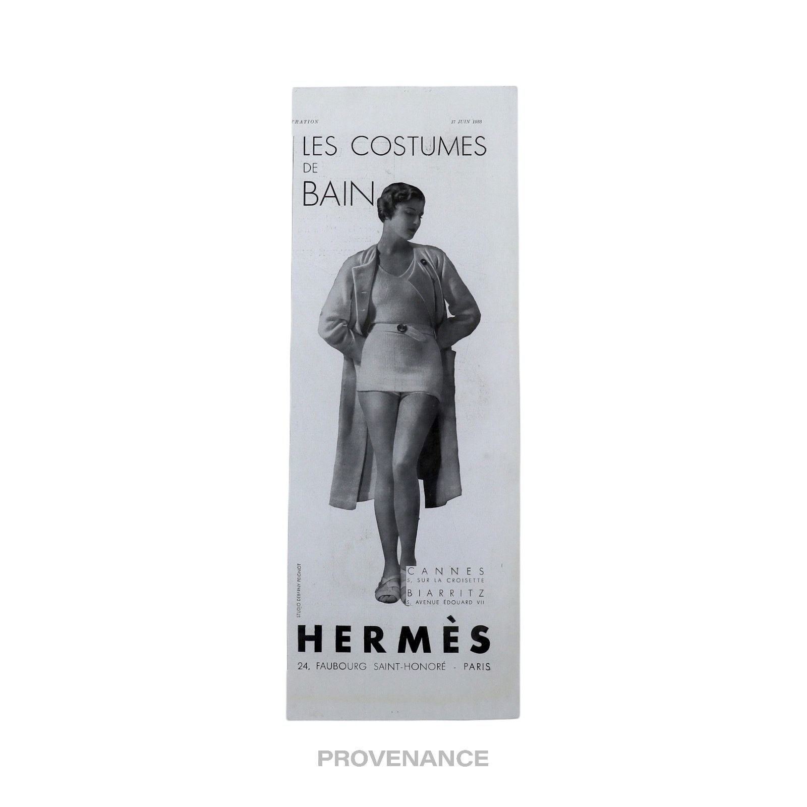 Hermes 🔴 Hermes Antique Vintage Newsprint Ad - COSTUMES DE BAIN Size ONE SIZE - 3 Thumbnail