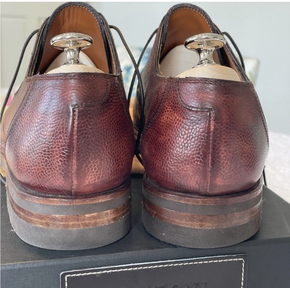 Bontoni Bontoni Brown Leather Derby Shoes Size US 9.5 / EU 42-43 - 3 Thumbnail