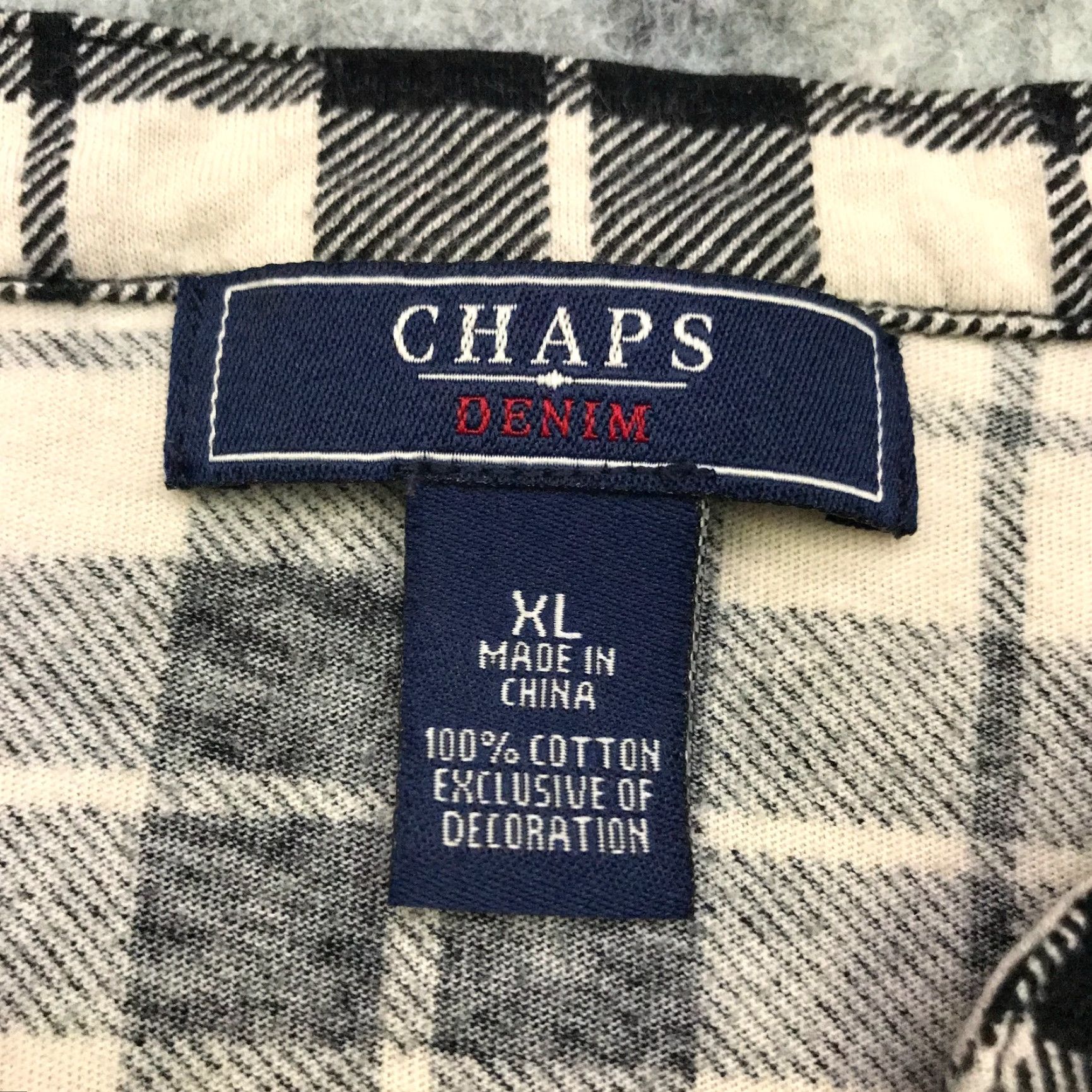 Chaps VINTAGE Chaps Shirt Adult XL Gray Plaid Long Sleeve V-Neck Ruffle Lace Blouse Womens Size XL / US 12-14 / IT 48-50 - 5 Thumbnail