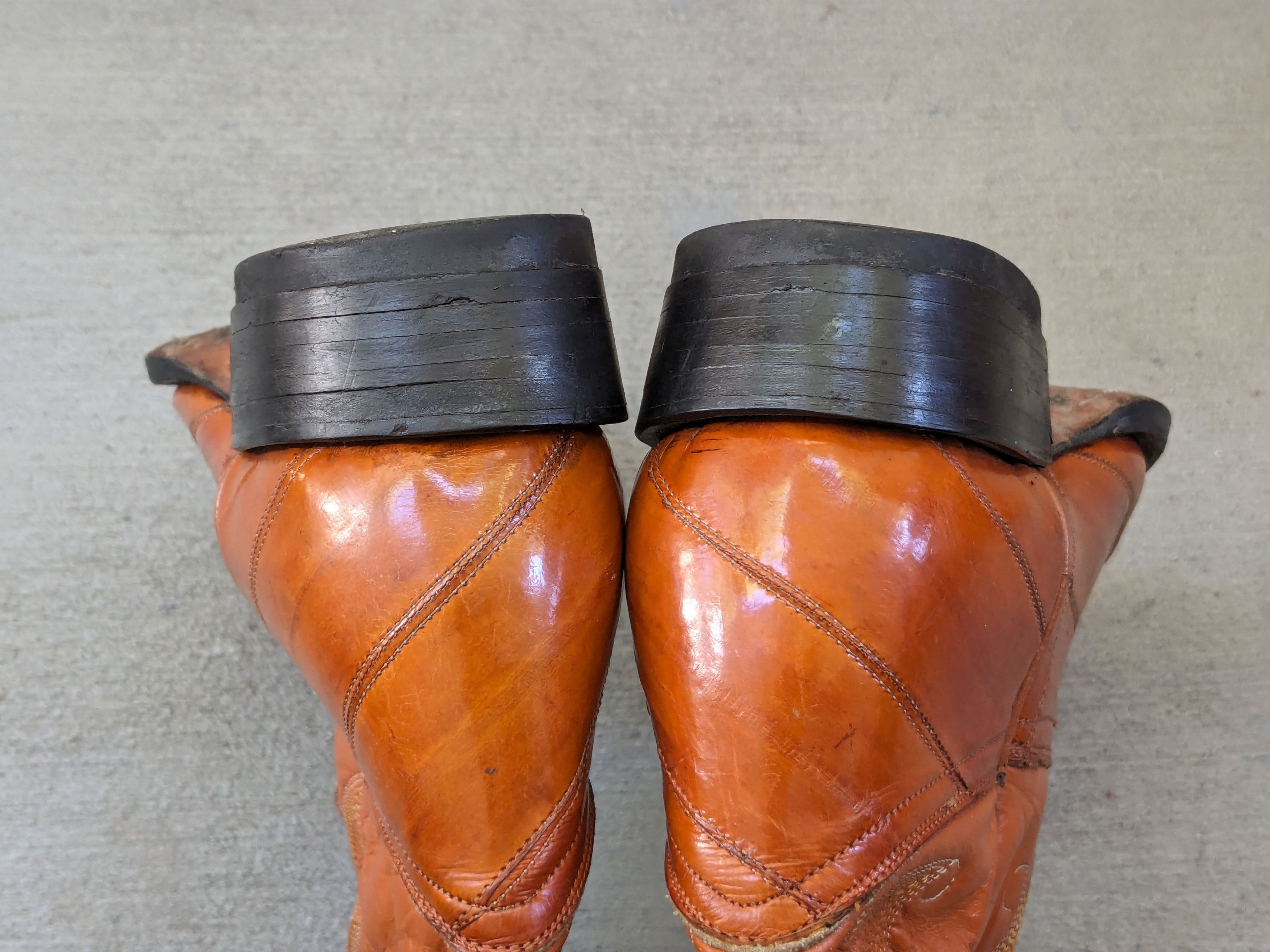 Vintage Eel Cowboy Boots Brown 8.5 Leather Mexico Botas Ranchwear Size US 8.5 / EU 41-42 - 15 Thumbnail