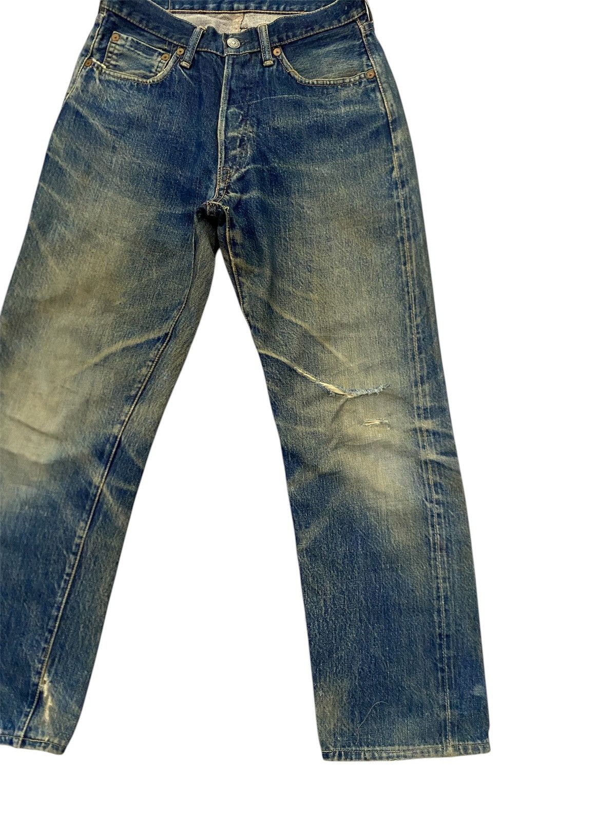 Full Count & Co. JAPAN BRAND FULL COUNT RIPPED DENIM SELVEDGE UNISEX Size US 28 / EU 44 - 2 Thumbnail