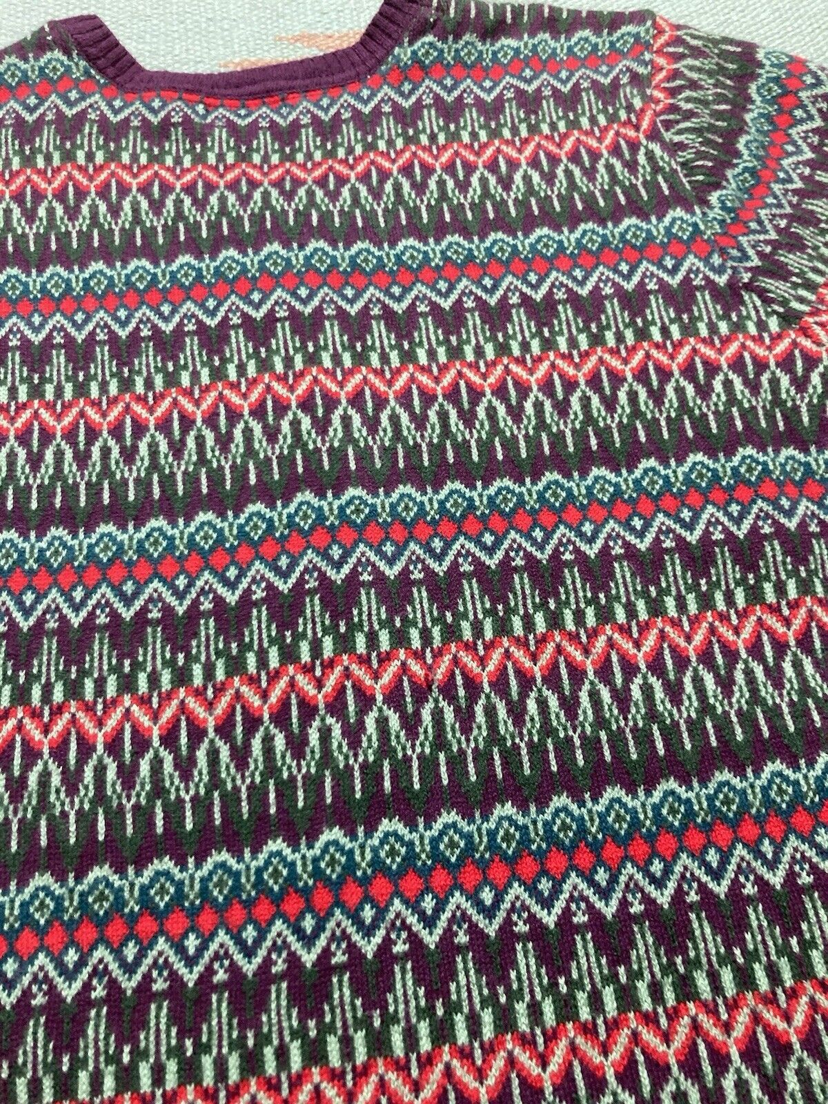 L.L. Bean LL bean sweater cashmere soft comfy abstract geometric S Size S / US 4 / IT 40 - 6 Thumbnail