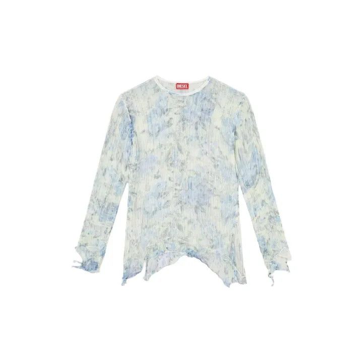 Diesel Diesel SS25 Floral Knit Long Sleeve Top 0079 Size US S / EU 44-46 / 1 - 1 Thumbnail