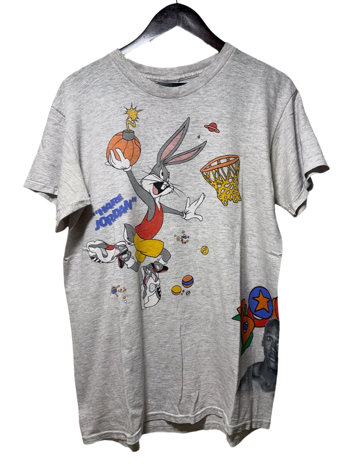 Nike Vintage 1993 Space Jam T Shirt Nike Gray Tag Hare Jordan Size US L / EU 52-54 / 3 - 1 Thumbnail