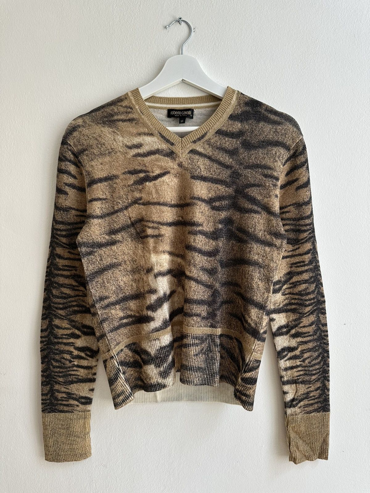 Roberto Cavalli Roberto Cavalli 90s Luxury Archive Tiger Print Sweater Size M / US 6-8 / IT 42-44 - 9 Thumbnail