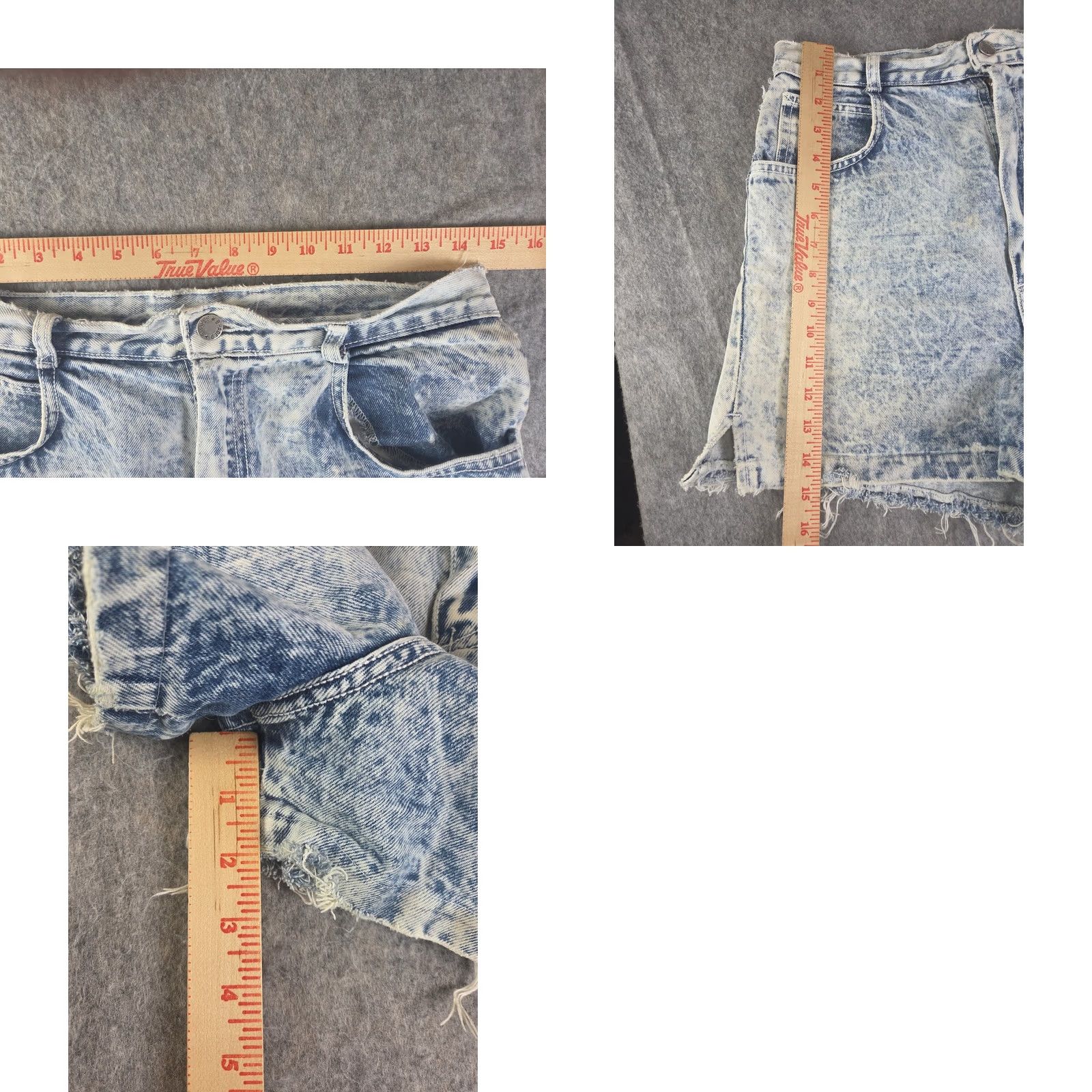 Denime VINTAGE Shades Denim Jean Shorts Stone Wash Womens Distressed Cut-Off Sz 34/Waist 34 Blue Womens Size 24" / US 00 / IT 34 - 8 Thumbnail