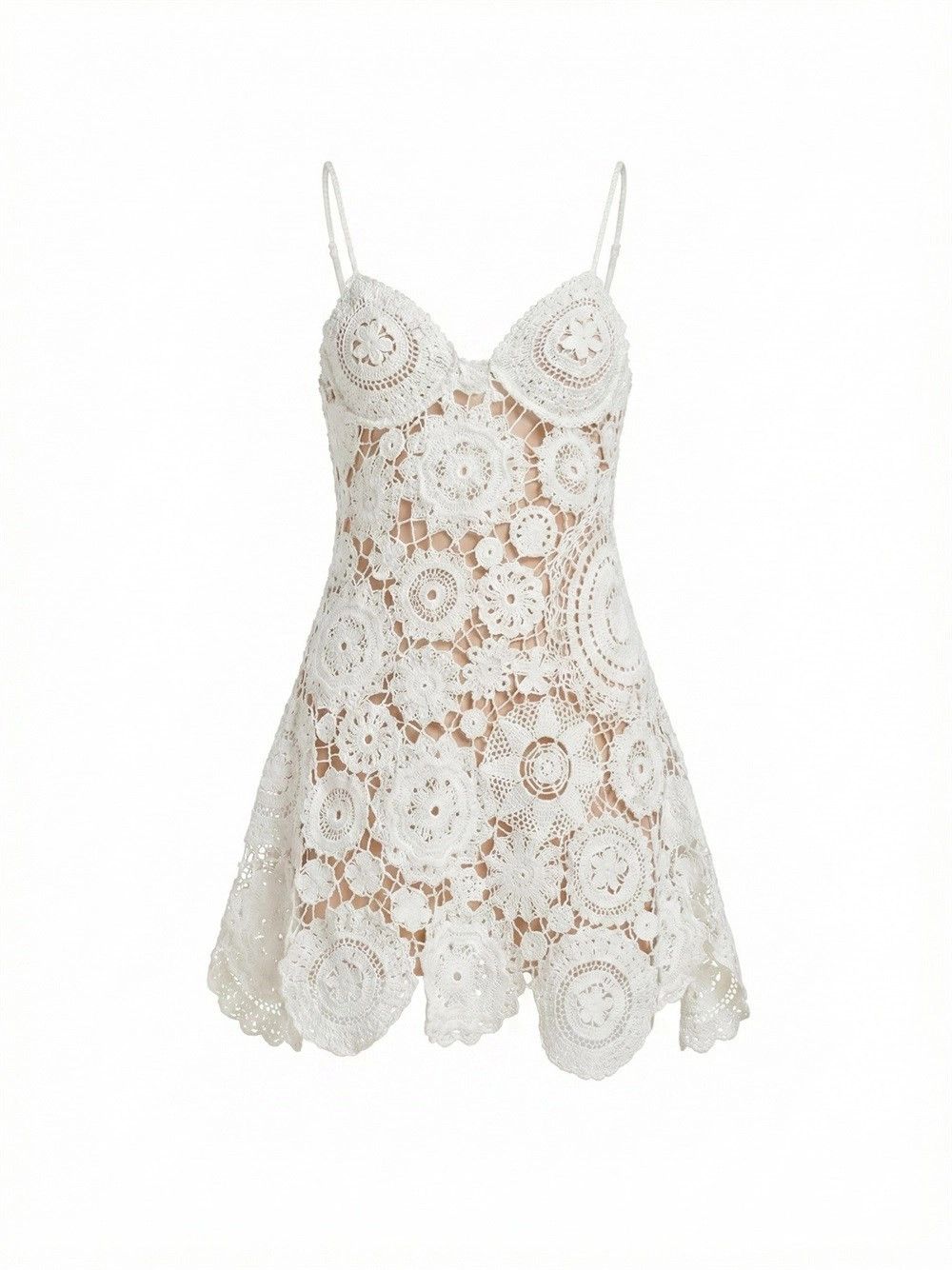 Self-Portrait Crochet Mini Dress Size S / US 4 / IT 40 - 1 Thumbnail