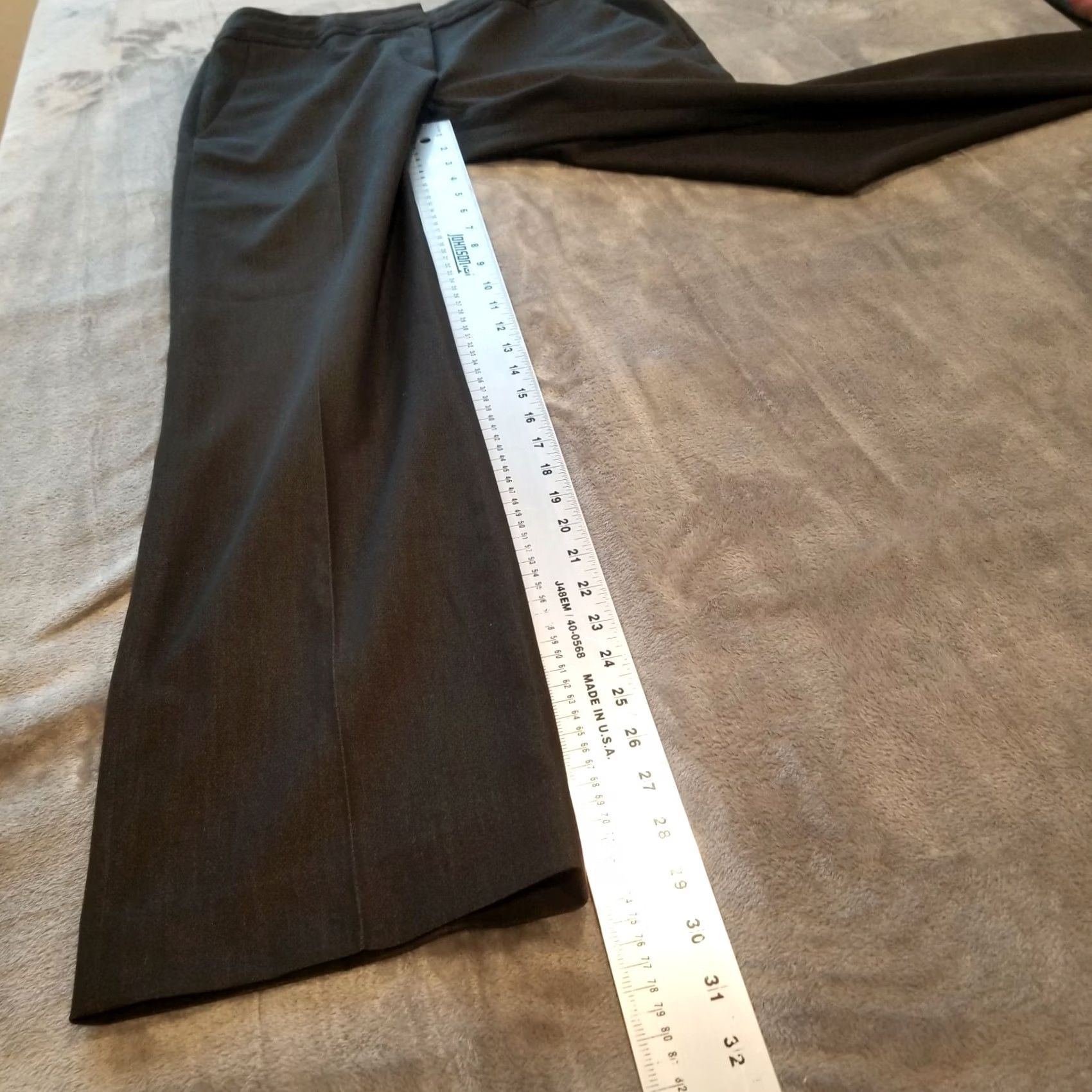 Vintage Sharagano Brown High Rise Straight Leg Dress Pants Stretch Size 8 Women's Slim Casual Pants with Pockets Size 30" / US 8 / IT 44 - 6 Thumbnail