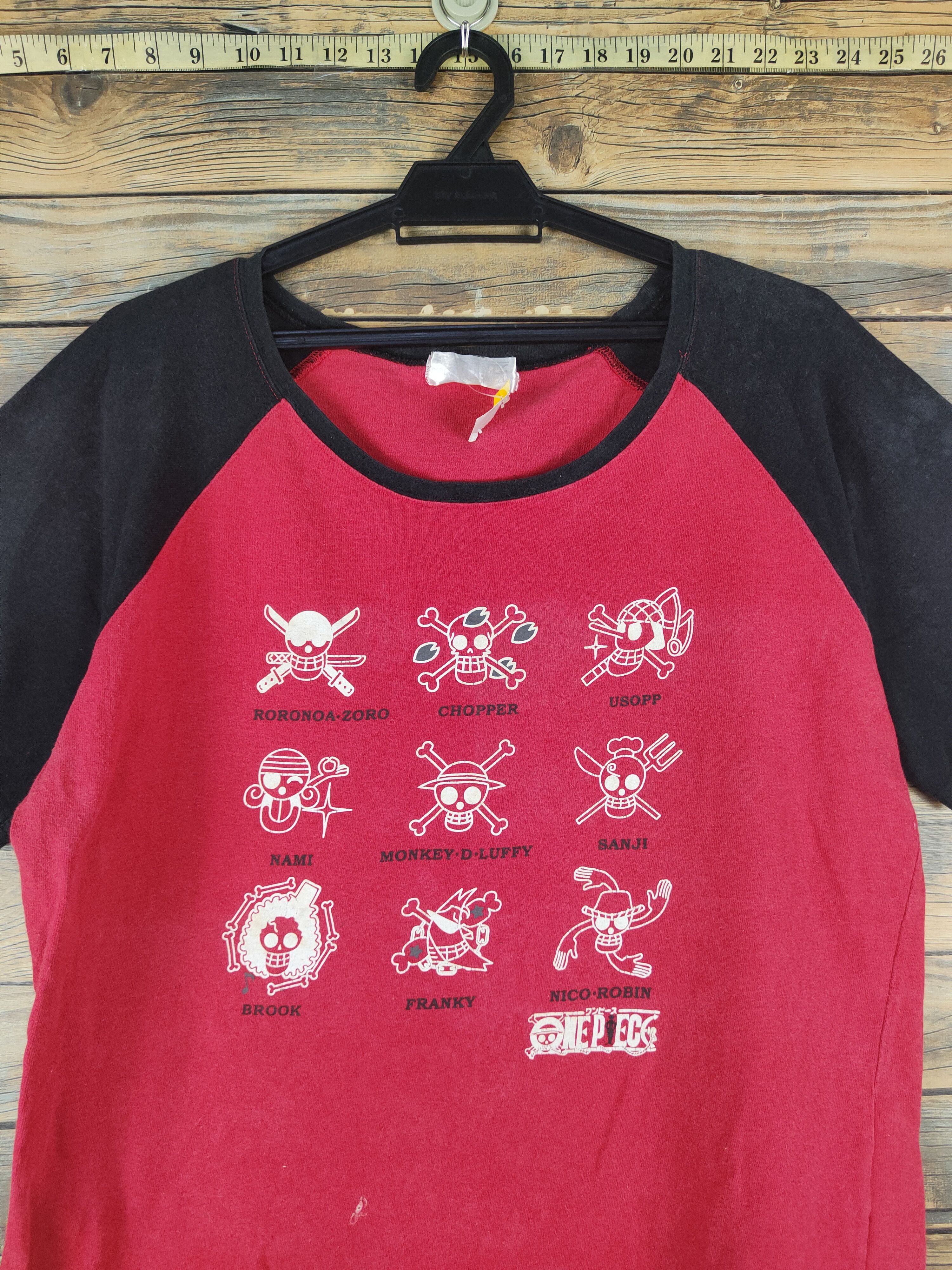 Japanese Brand DL One Piece Red Black Short Sleeve T-shirt #1630 Size US L / EU 52-54 / 3 - 2 Thumbnail