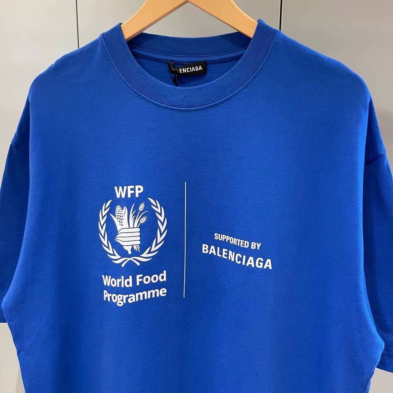 Balenciaga Balenciaga Klein Blue wfp Wheat Ear Logo Short Sleeve Size US M / EU 48-50 / 2 - 6 Thumbnail