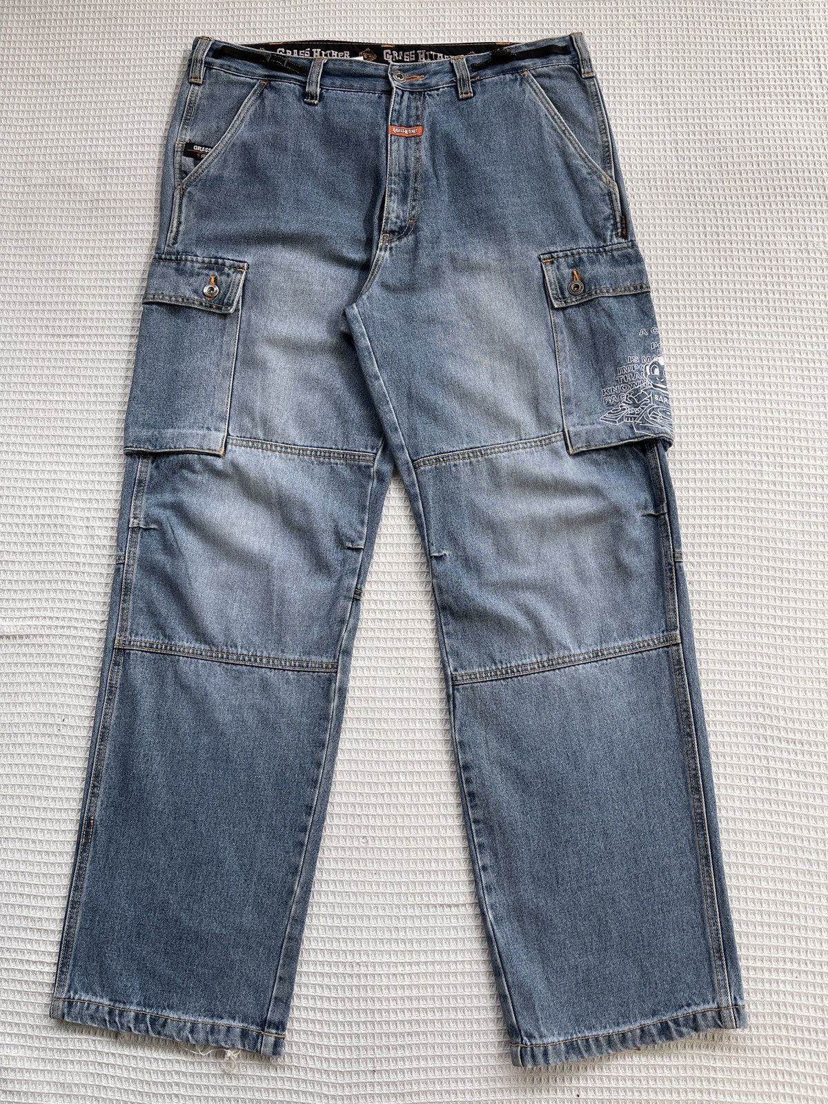Southpole Last Drop🔥Rare🔥GRASS HITHER Cargo Multipocket Jeans Size US 37 - 1 Thumbnail