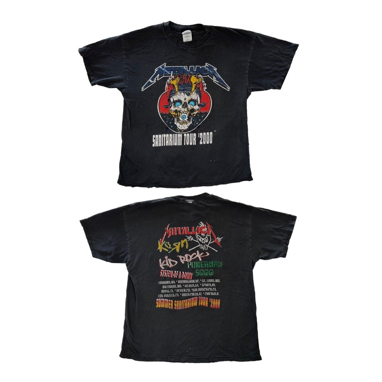 image of Vintage Metallica Summer Sanitarium 2000 Tour T-Shirt XL Kor in Black, Men's