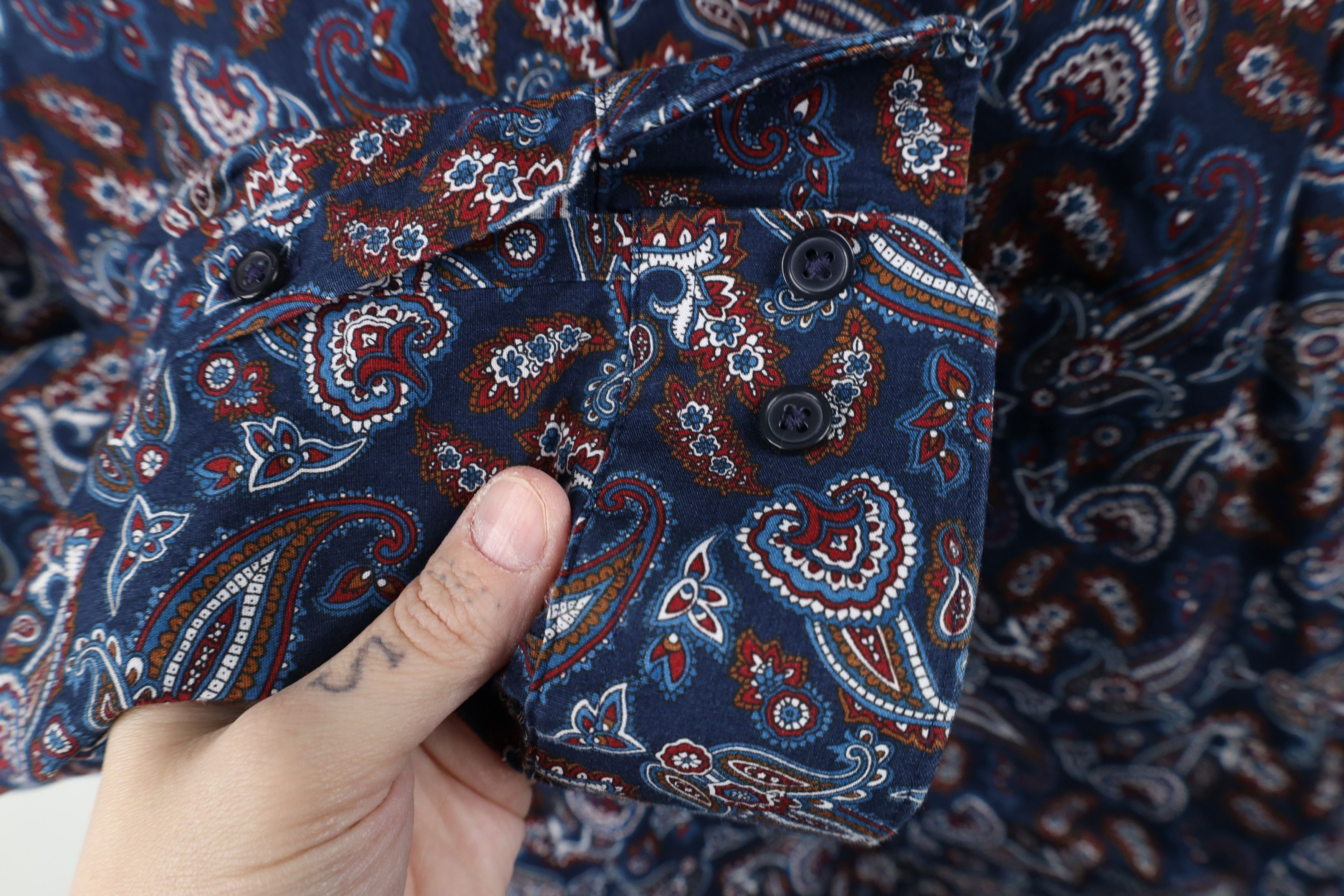 Express Express Slim Paisley Geometric Collared Button Shirt Cotton Size US XXL / EU 58 / 5 - 4 Thumbnail