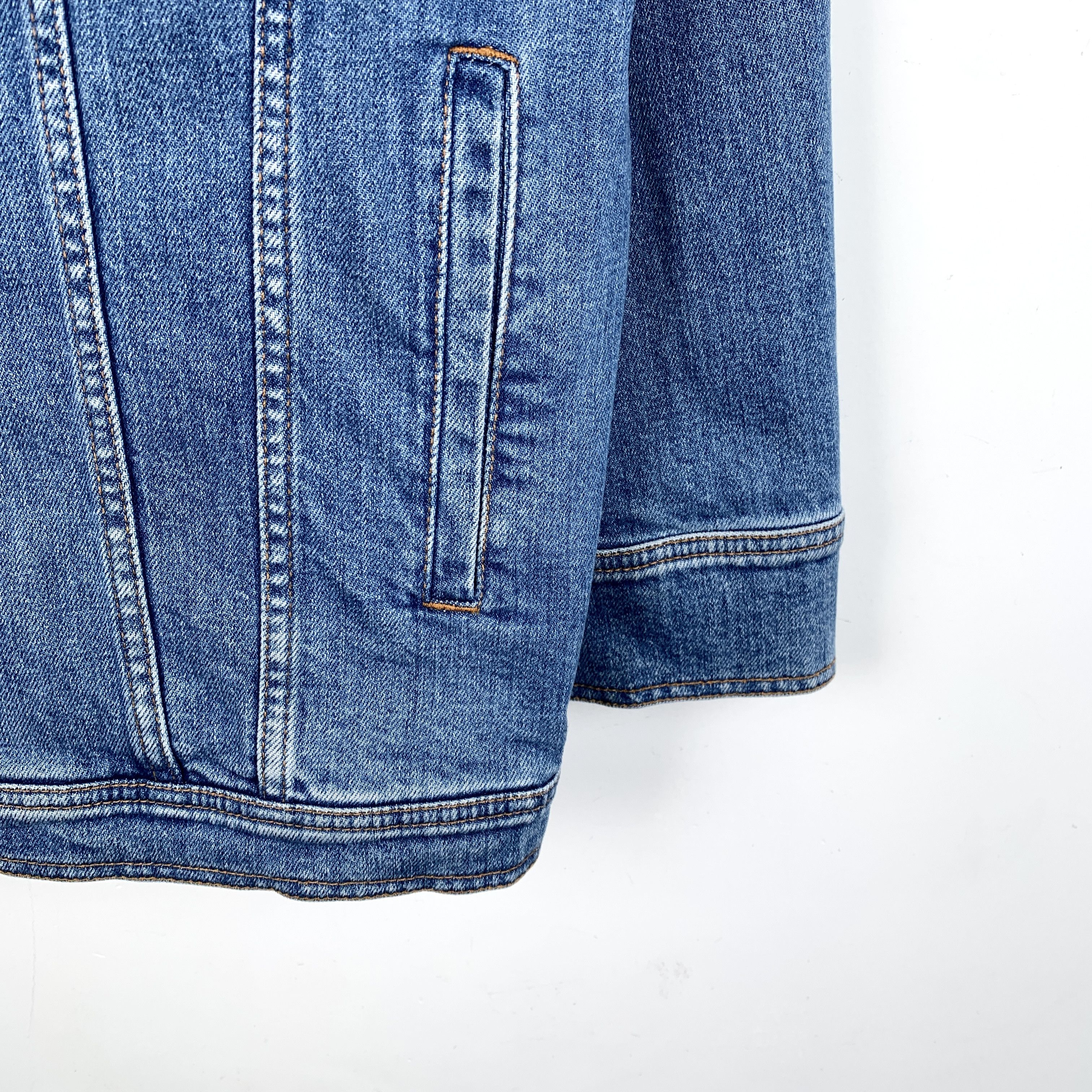 Fendi J14957 Fendi Womens Blue Denim Jacket Size M / US 6-8 / IT 42-44 - 4 Thumbnail