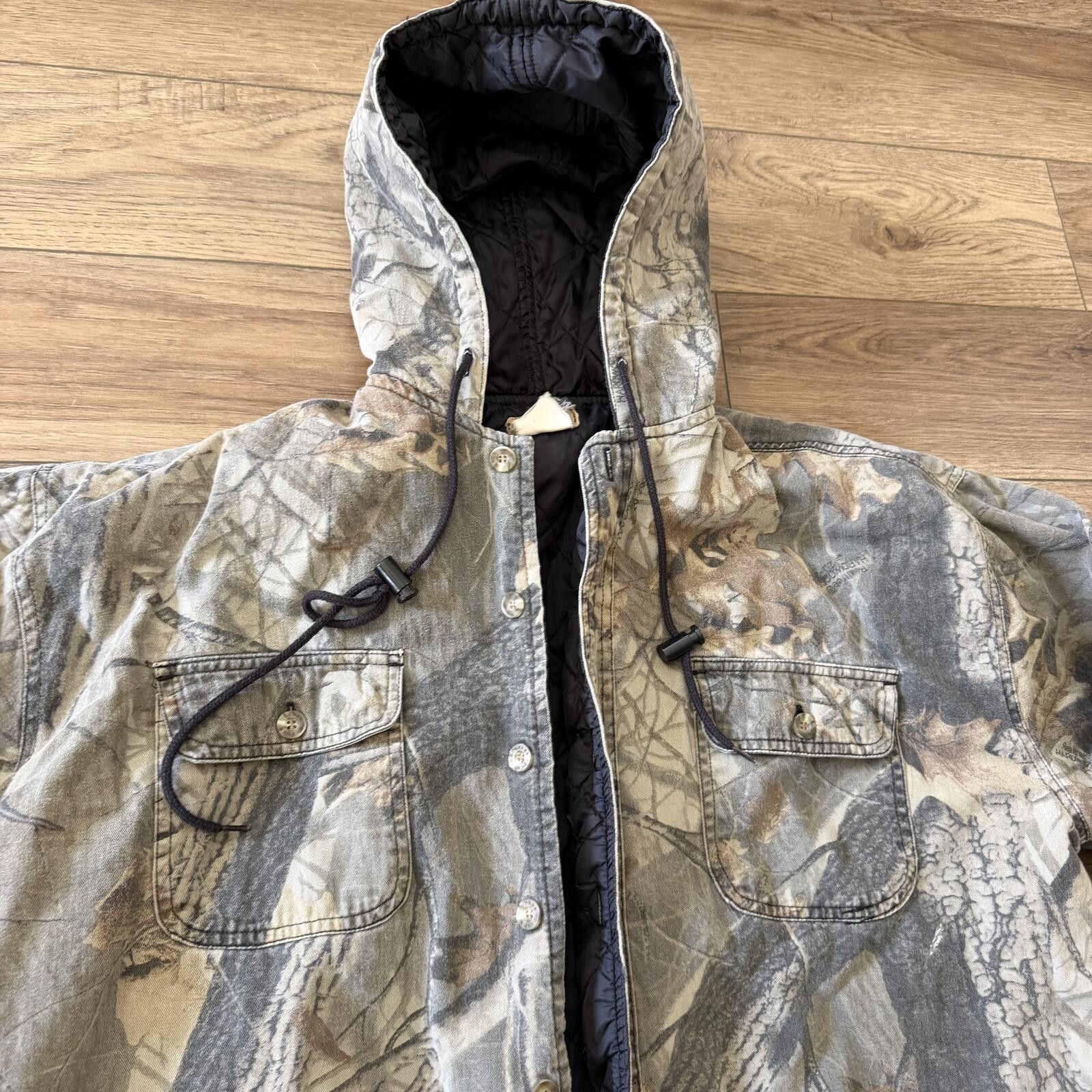 Other Vintage 90s Duxbak RealTree Camo Quilted Hooded Jacket Size US L / EU 52-54 / 3 - 2 Thumbnail