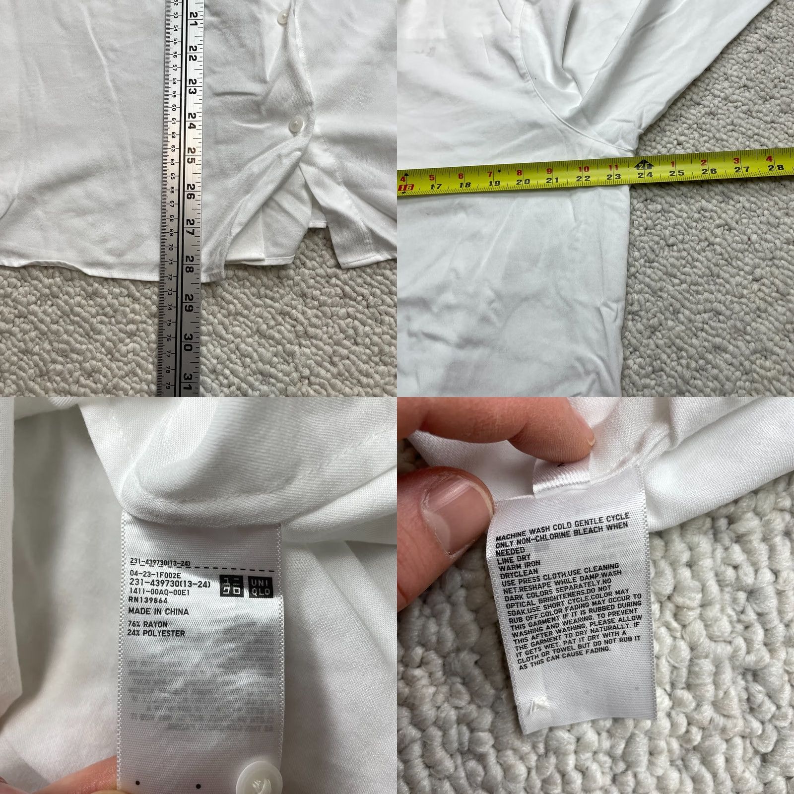 Uniqlo Uniqlo Button-Down Shirt Mens 2XL White Long Sleeve Collared Business Casual Formal Workwear Shirt Size 48R - 9 Thumbnail