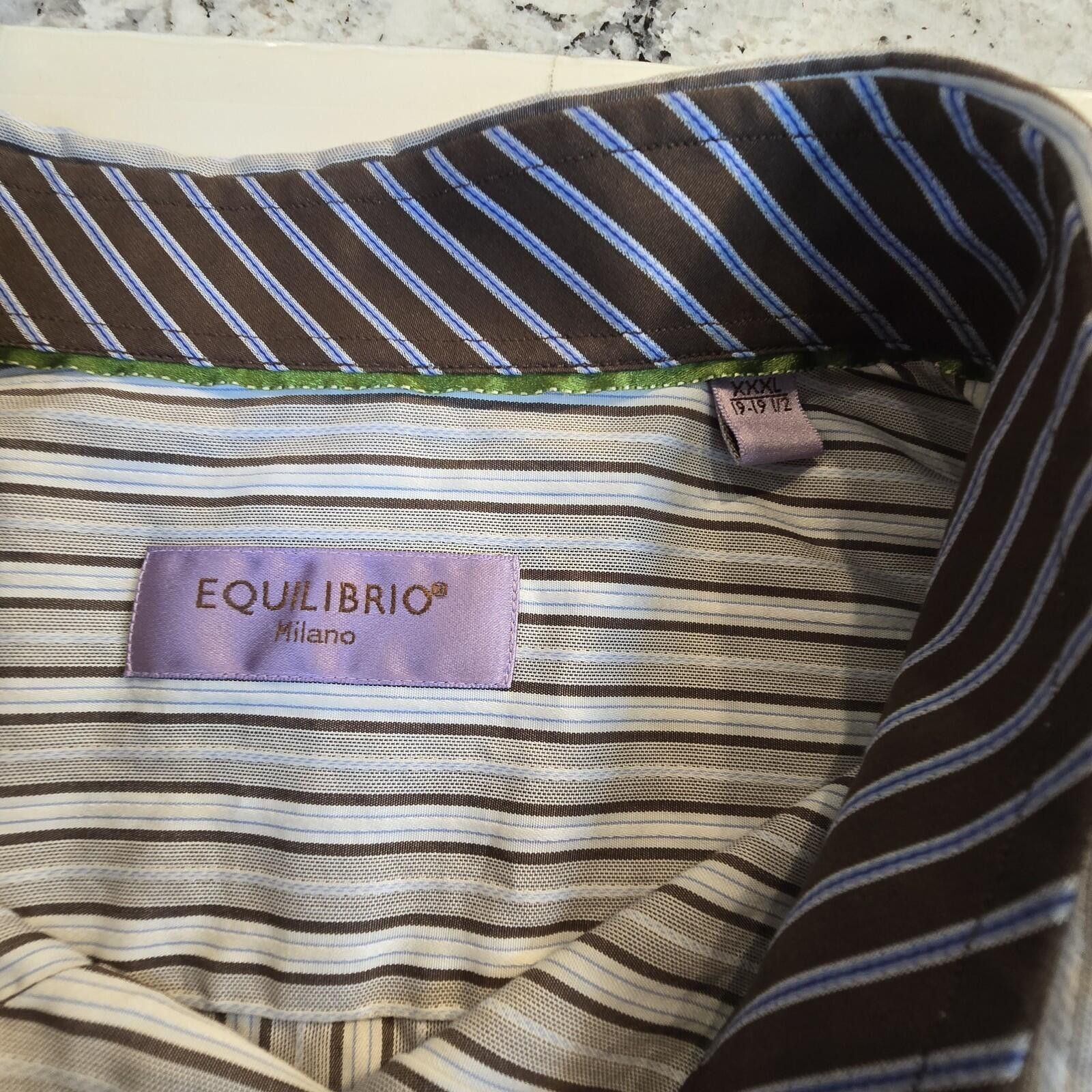Other Lot of 2 Equilibrio Striped Button-Up Shirt Men's 3XL Italy Size US XXL / EU 58 / 5 - 5 Thumbnail