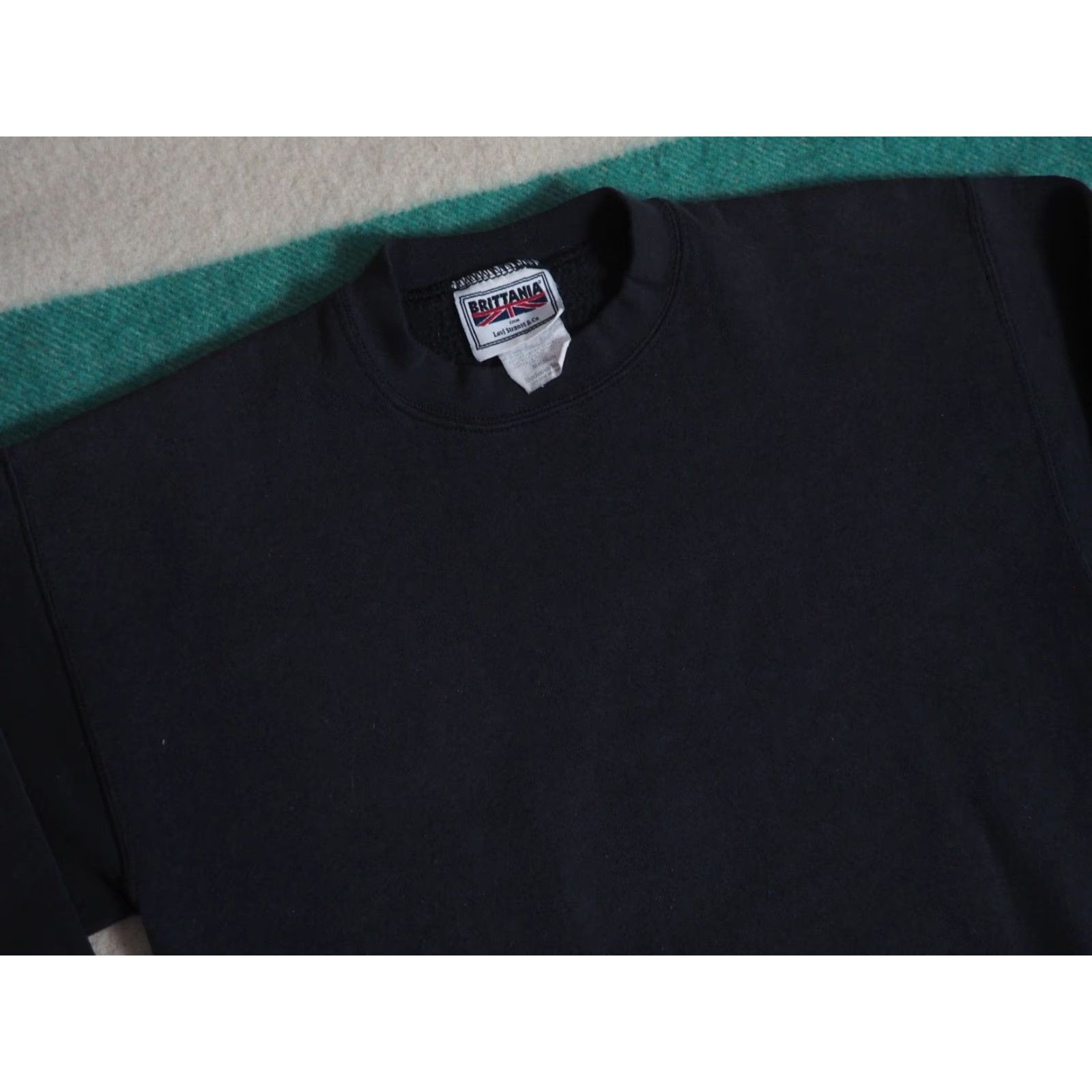 Levi's VTG 80s 90s Brittania Levis Faded Black Blank Grunge USA Pullover Sweatshirt S Size US S / EU 44-46 / 1 - 2 Thumbnail