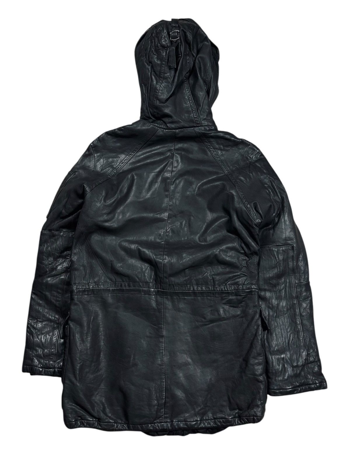 2000s Four Valley - Fur Hoodie Vkei Style Leather Jacket