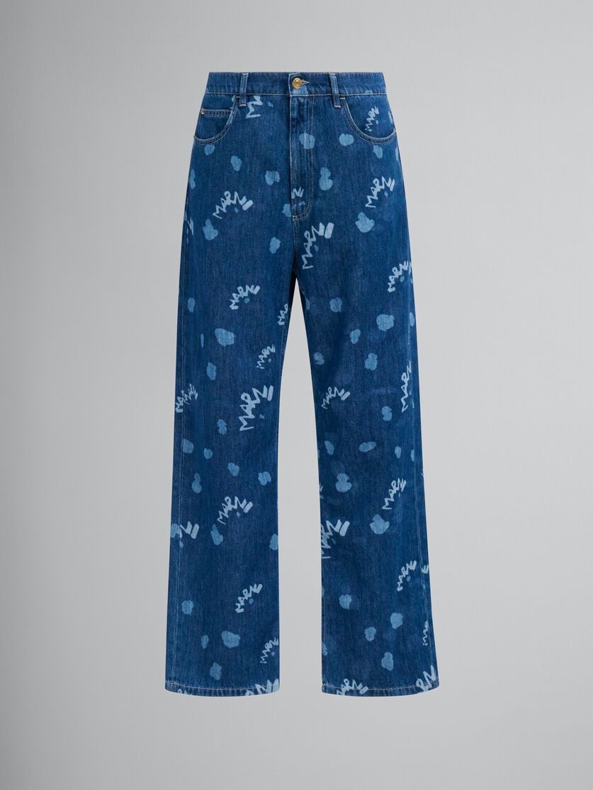 Marni o1w1db10125 Dripping Print in Blue Size US 34 / EU 50 - 1 Thumbnail