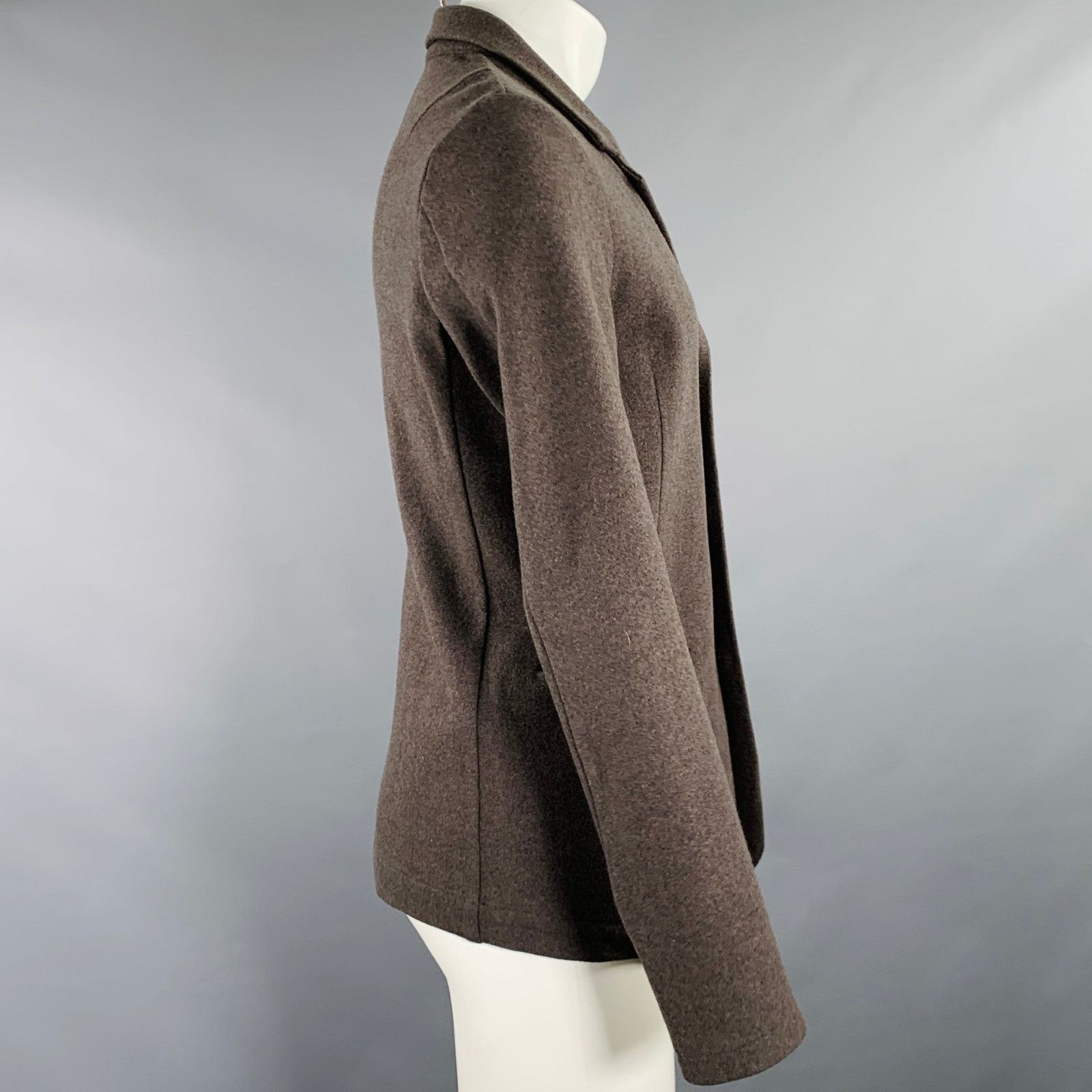 Attachment M Khaki Wool Cashmere Single Breasted Unlined Jacket Size US M / EU 48-50 / 2 - 2 Thumbnail