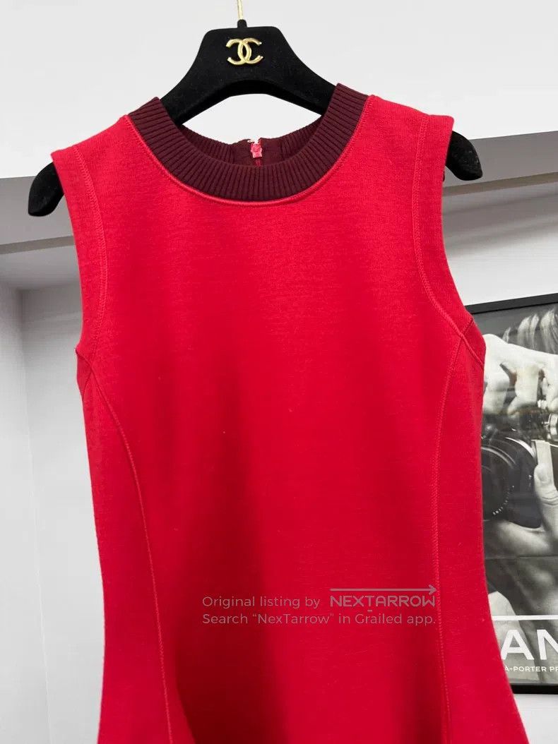 Dior Dior Red wool waistless dress Size XS / US 0-2 / IT 36-38 - 2 Thumbnail