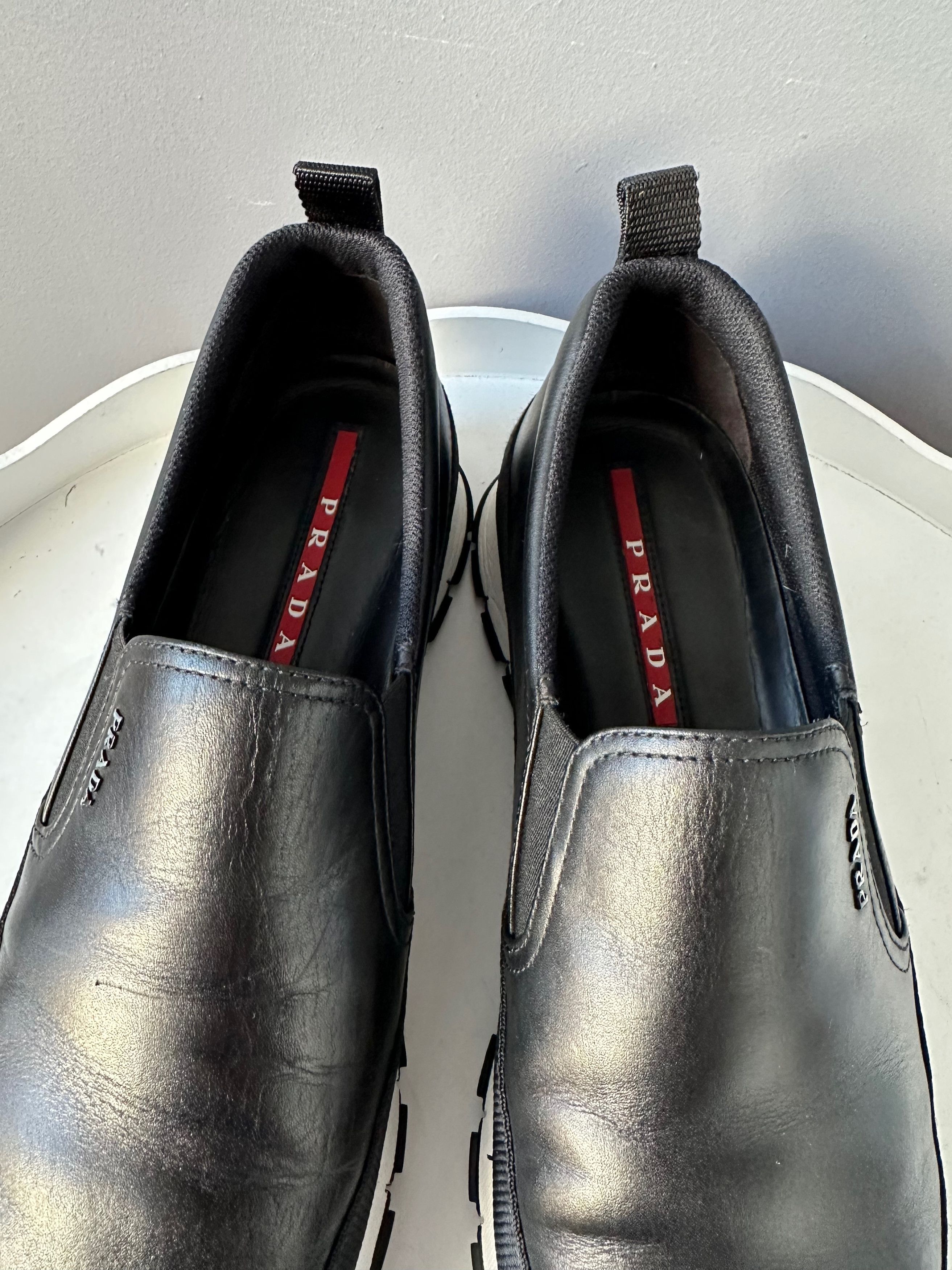 Prada Prada red tab leather slip on SNEAKERS 4D2991 black US9.5 Size US 9.5 / EU 42-43 - 14 Thumbnail
