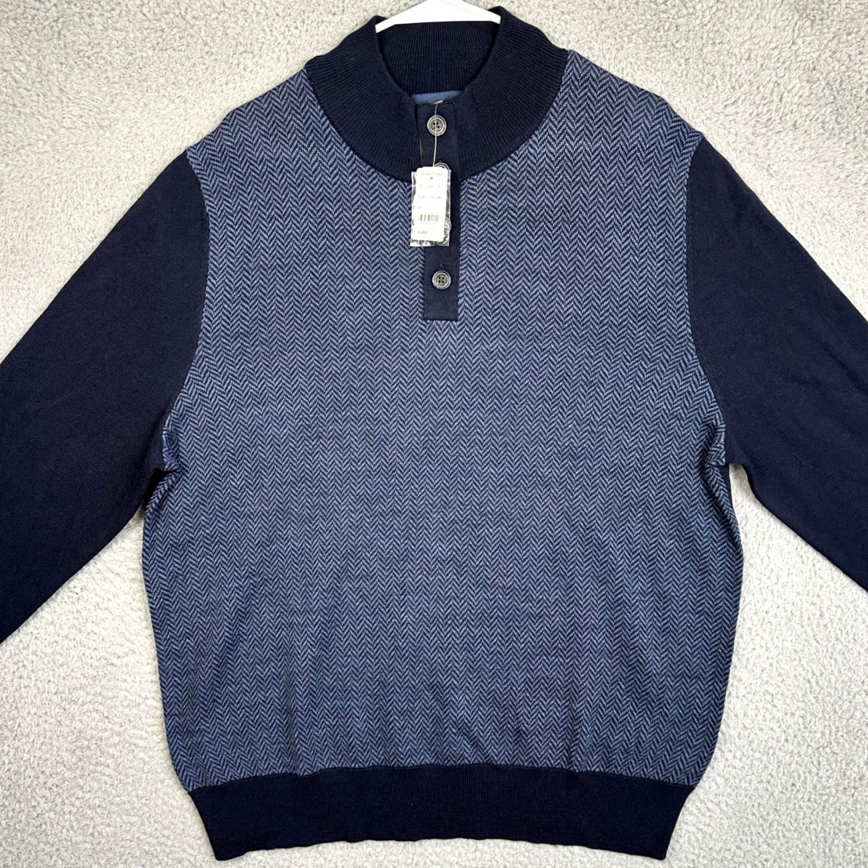 Brooks Brothers VINTAGE does not apply here. Brooks Brothers Merino Wool Blend Sweater Mens XL Navy Blue Knit Herringbone Size US XL / EU 56 / 4 - 3 Thumbnail