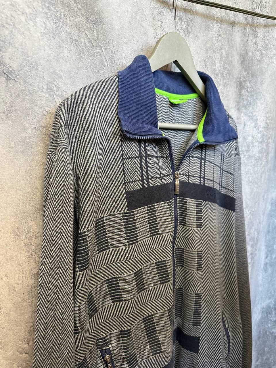 Hugo Boss Hugo Boss Green Label Full Zip Sweater Geometric Pattern Size US XL / EU 56 / 4 - 4 Thumbnail