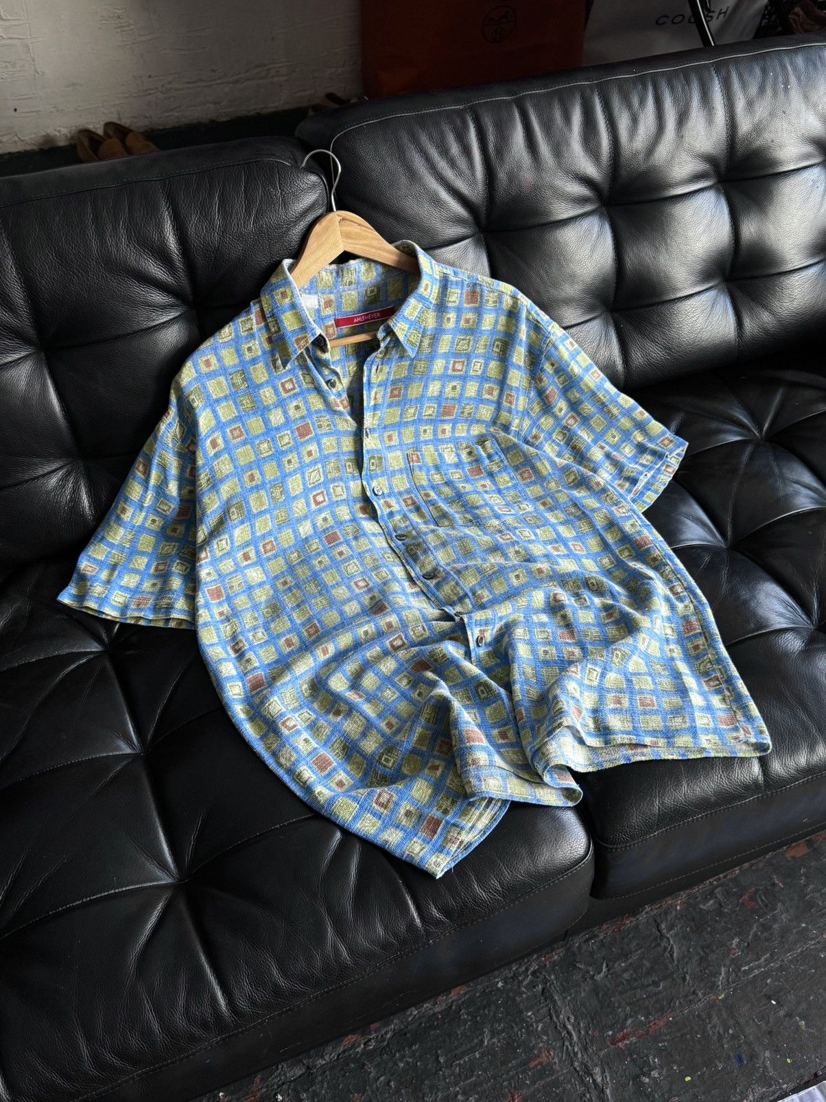 Vintage Vintage Ahlemeyer Crazy Pattern Abstract Textur Button Shirt Size US XL / EU 56 / 4 - 2 Thumbnail