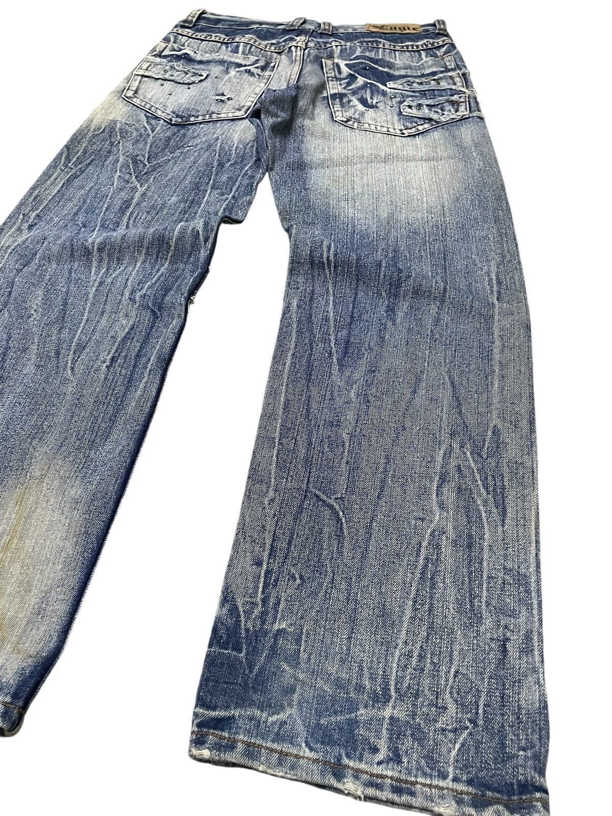 In The Attic × Japanese Brand × semanticdesign Euro Eagle Jeans Studded Claw Mark Distressed Loose Jeans Size US 30 / EU 46 - 16 Thumbnail