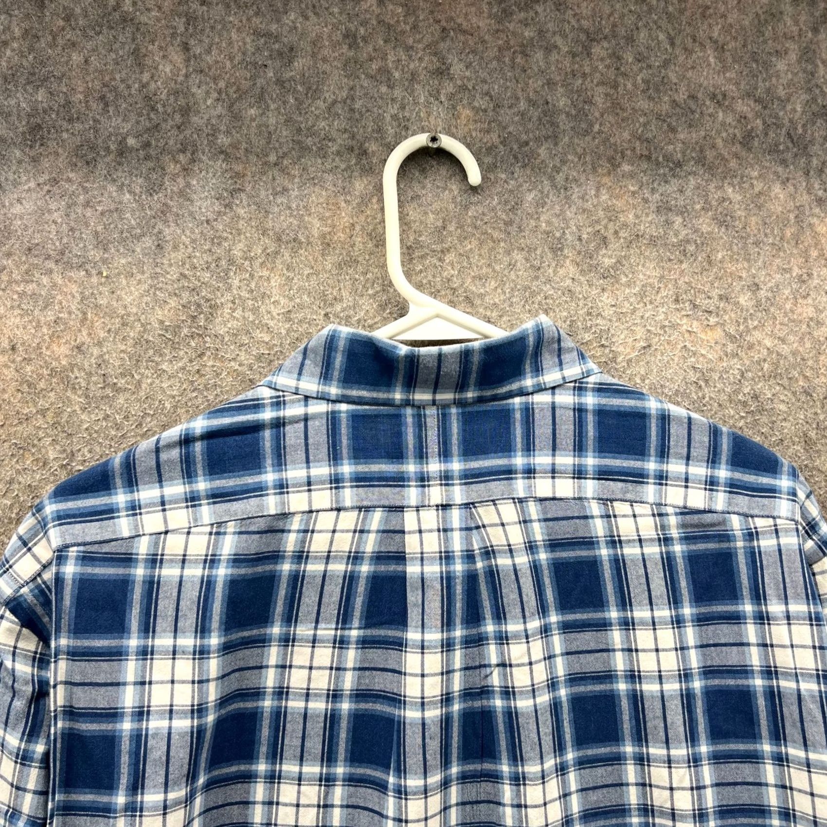 Polo Ralph Lauren VINTAGE Polo Ralph Lauren Shirt Mens Large Blue Button-Down Indigo Oxford Plaid Size US L / EU 52-54 / 3 - 6 Thumbnail