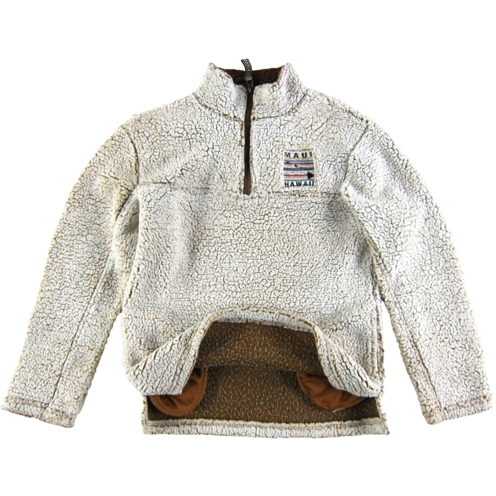 Vintage VTG Just 4 Wear Maui Hawaii Fleece Sherpa 1/4 Zip Fleece Pullover Jacket Men XS Size US XS / EU 42 / 0 - 6 Thumbnail
