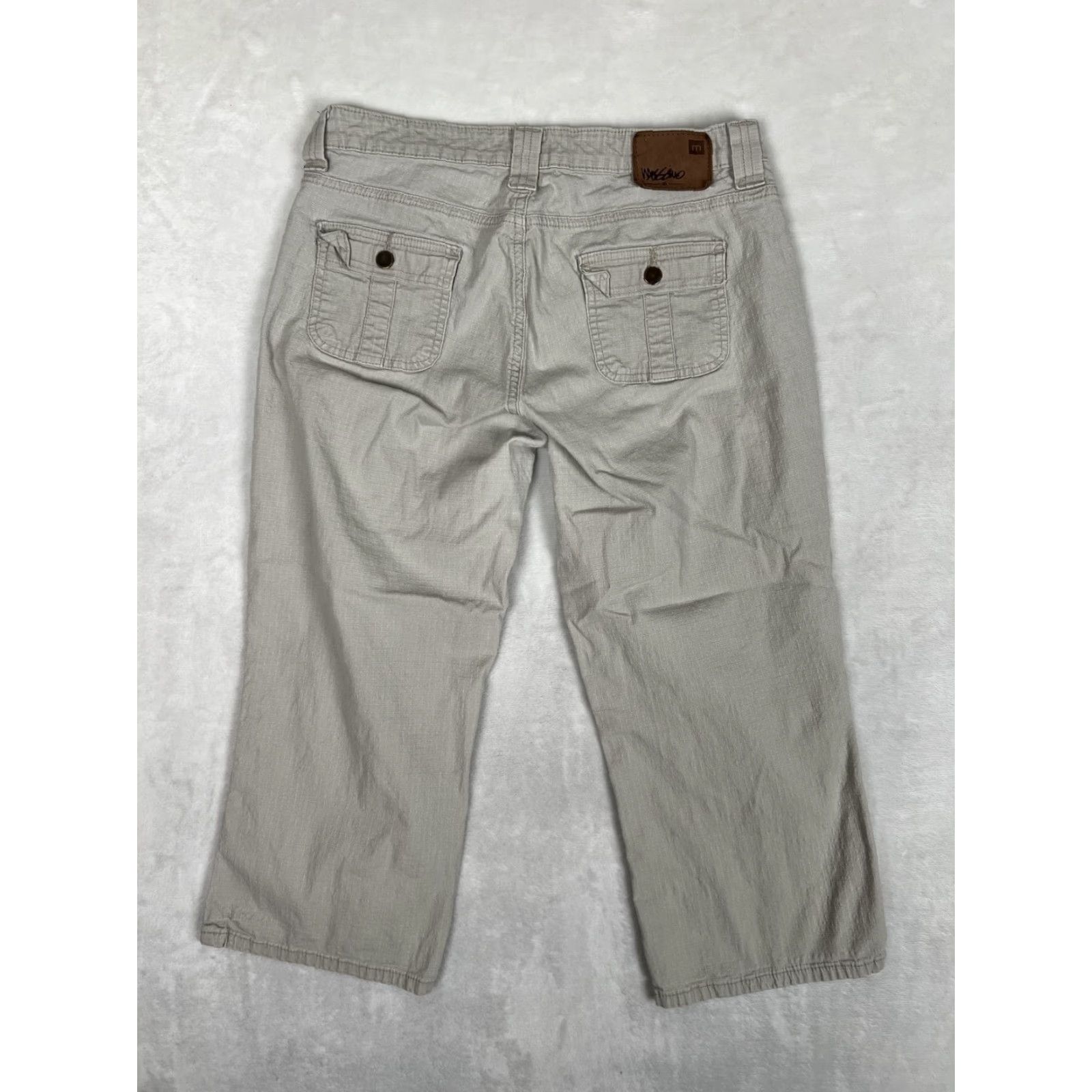 Mossimo VINTAGE Mossimo Capri Pants Juniors 13 Beige Straight Leg Stretch Cargo Y2K Size 34" / US 12 / IT 48 - 7 Thumbnail