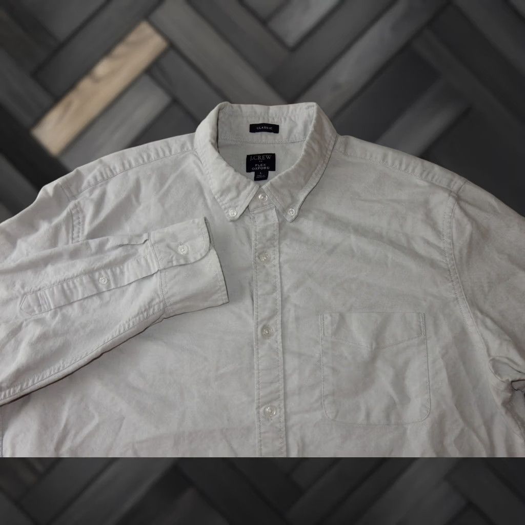 J.Crew J.CREW Men's Button Front Shirt L Flex Oxford Gray Long Sleeve Shirt Womens? (No, keep gender Men) Size US L / EU 52-54 / 3 - 1 Thumbnail