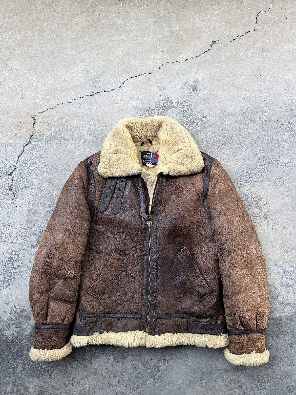 🪖Vintage Schott Bros.Inc USAF Sheepskin Type-B3 Jacket