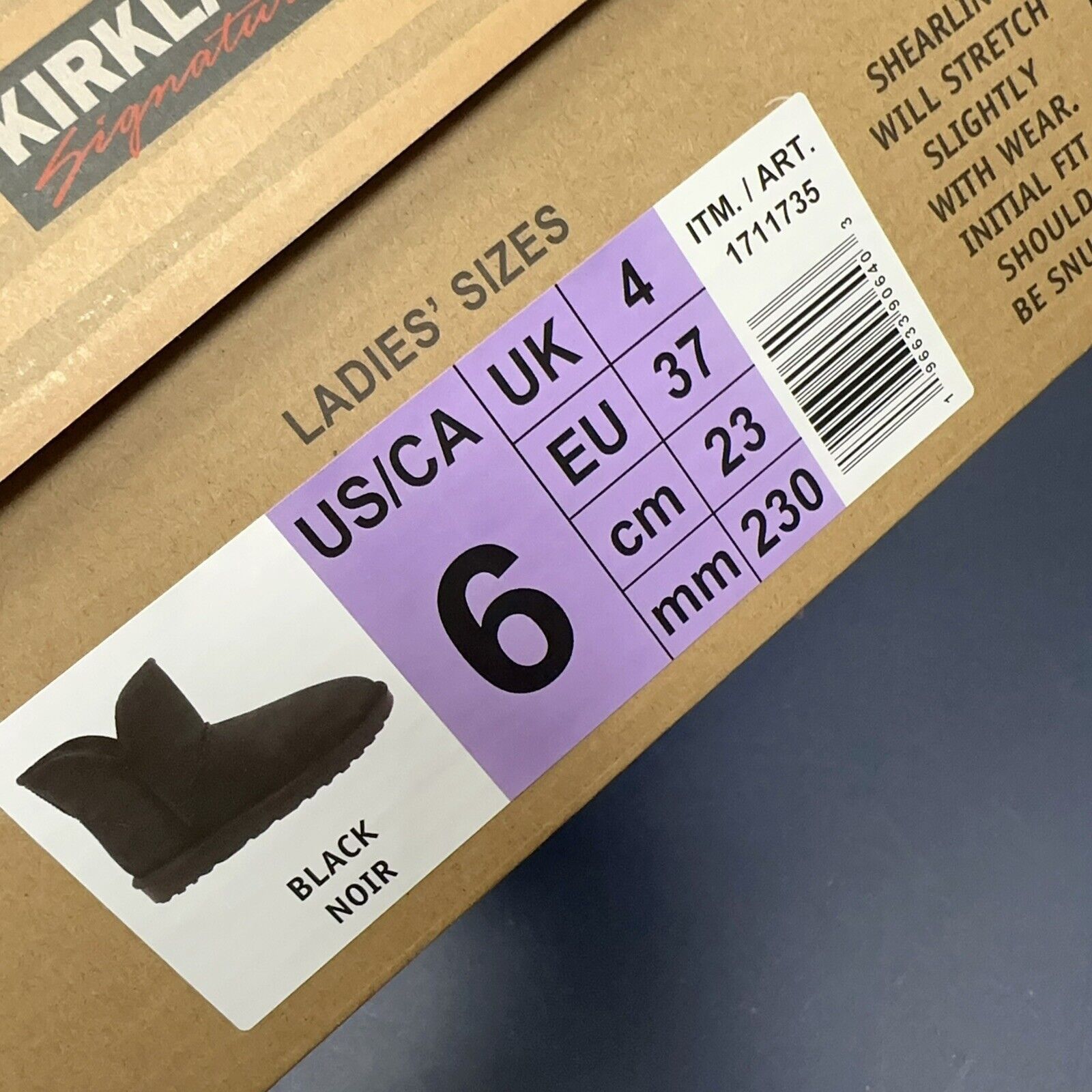 Kirkland Signature NEW Kirkland Ladies' Shearling Boots BLACK NOIR Size 6 Size US 6 / IT 36 - 5 Thumbnail