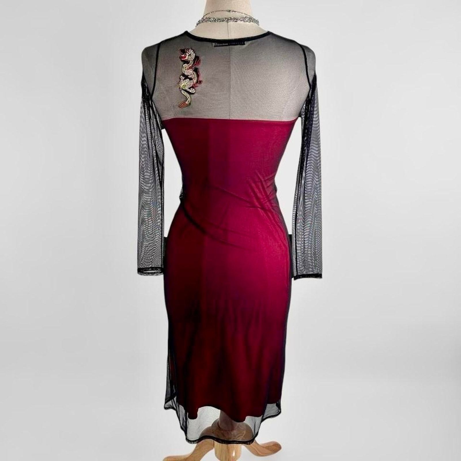 Other red and black vintage 90s goth grunge illusion dress Size XS / US 0-2 / IT 36-38 - 3 Thumbnail
