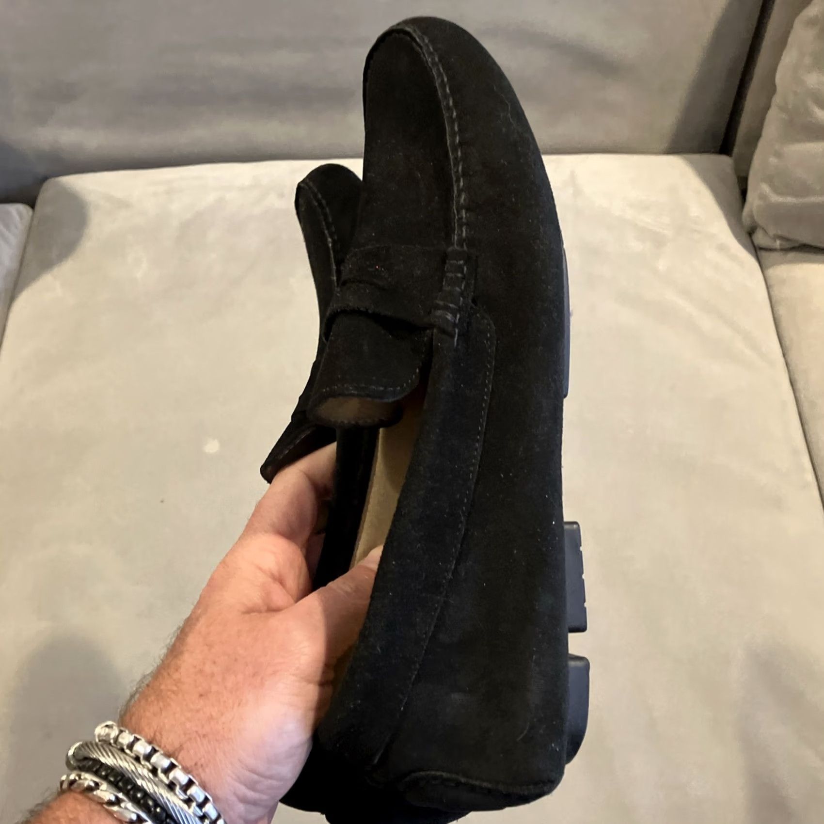 Vintage Rudy’S Black Suede Leather Driving Moccasin - Size 44 / 11 Size US 11 / EU 44 - 7 Thumbnail